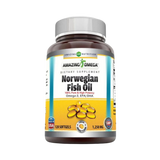 Amazing Omega Norwegian Fish Oil, Orange, 1250 Mg, 120 Softgels