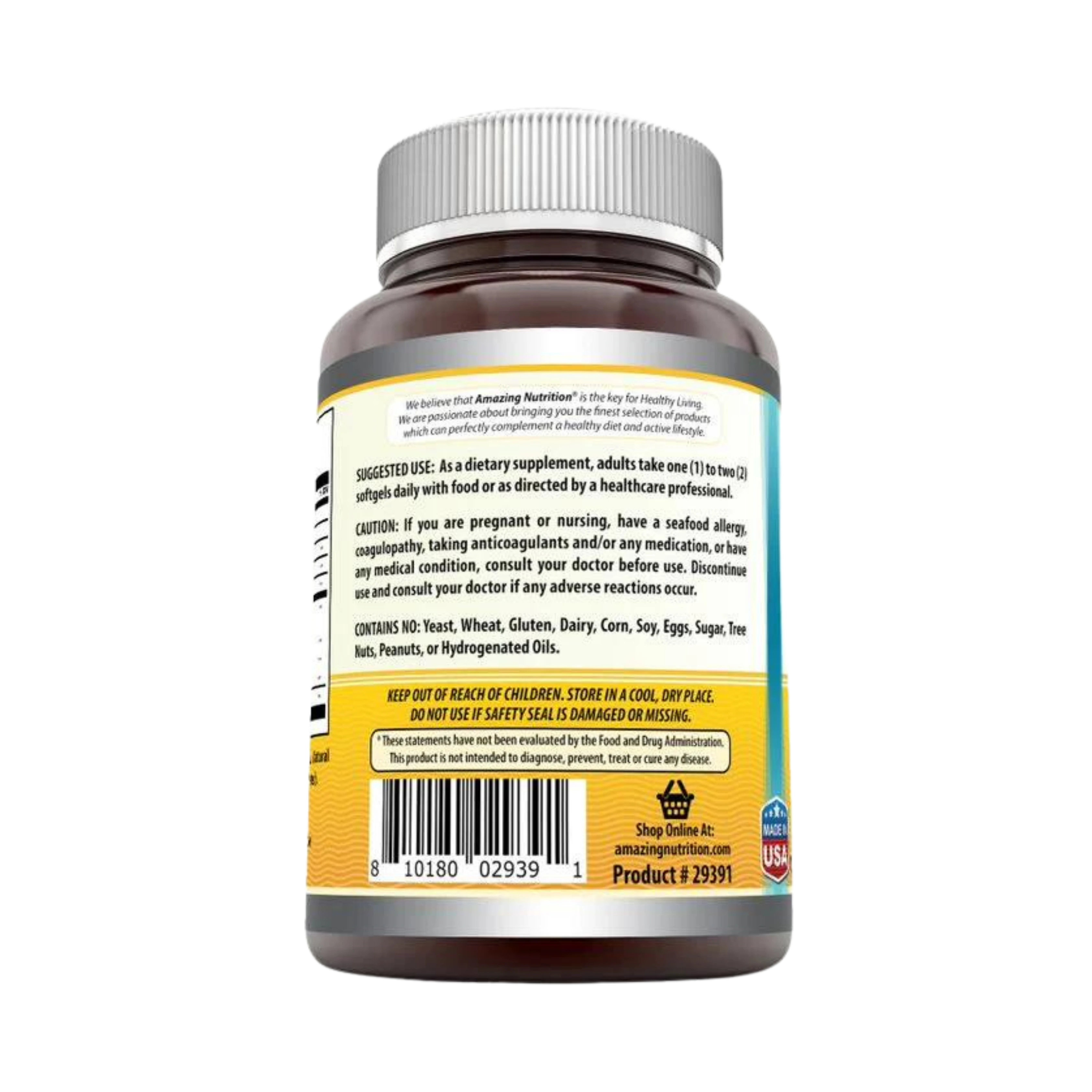 Amazing Omega Norwegian Fish Oil, Orange, 1250 Mg, 120 Softgels