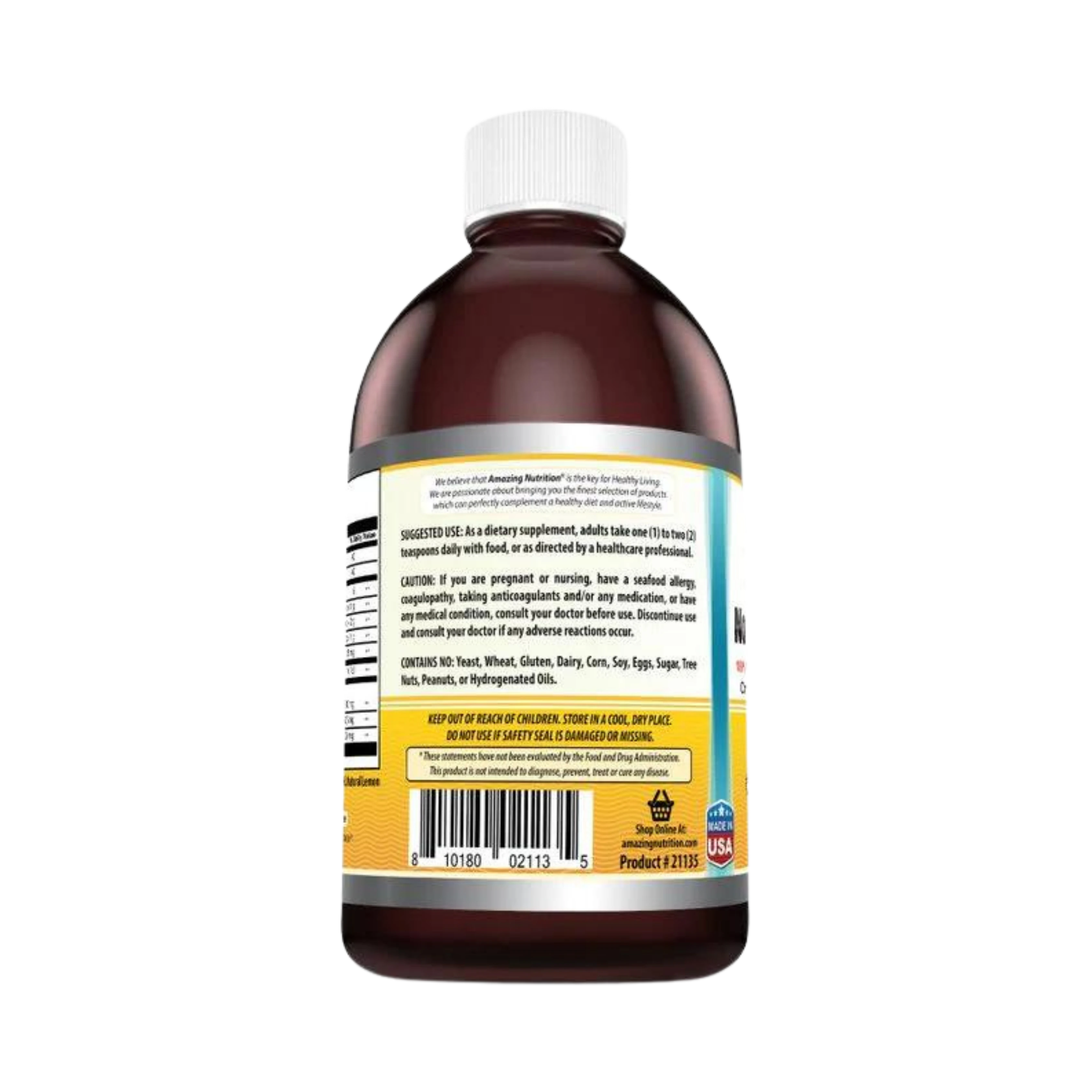 Amazing Omega, Norwegian Liquid Fish Oil, Lemon Flavor, 16 Oz