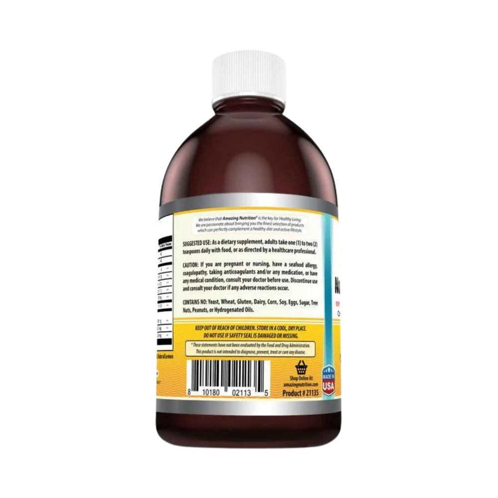 Amazing Omega, Norwegian Liquid Fish Oil, Lemon Flavor, 16 Oz