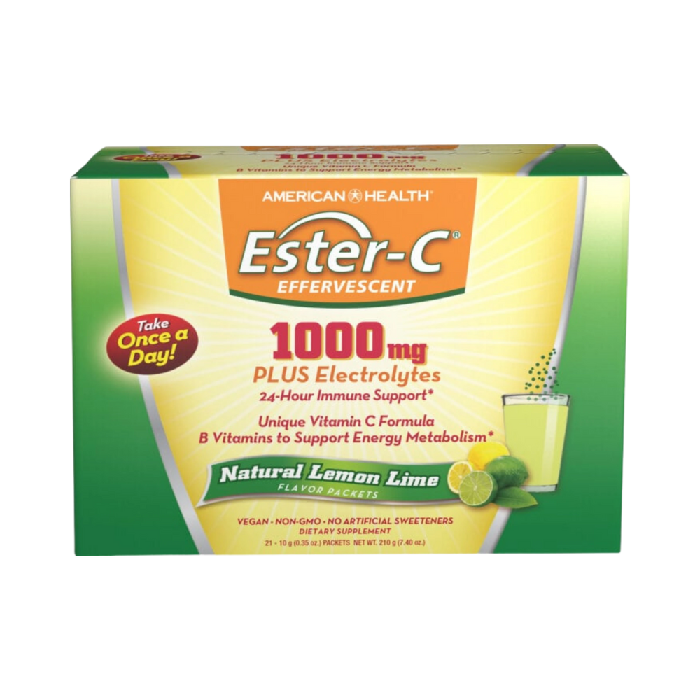 American Health, Ester-C 1000 Mg Effervescent, Lemon Lime, 21 Packets
