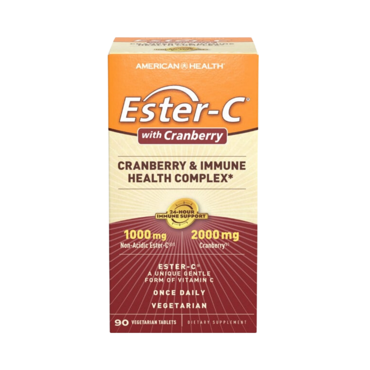 American Health, Ester-C 1000 Mg with Cranberry Tabs, Cranberry & Immune Health Complex, 90 Tablets