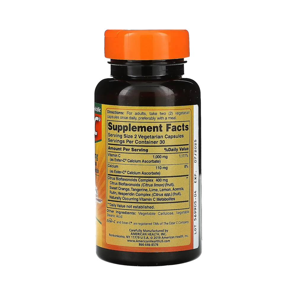 American Health, Ester-C 500 Mg with Citrus Bioflavonoids, 60 Vegetarian Capsules