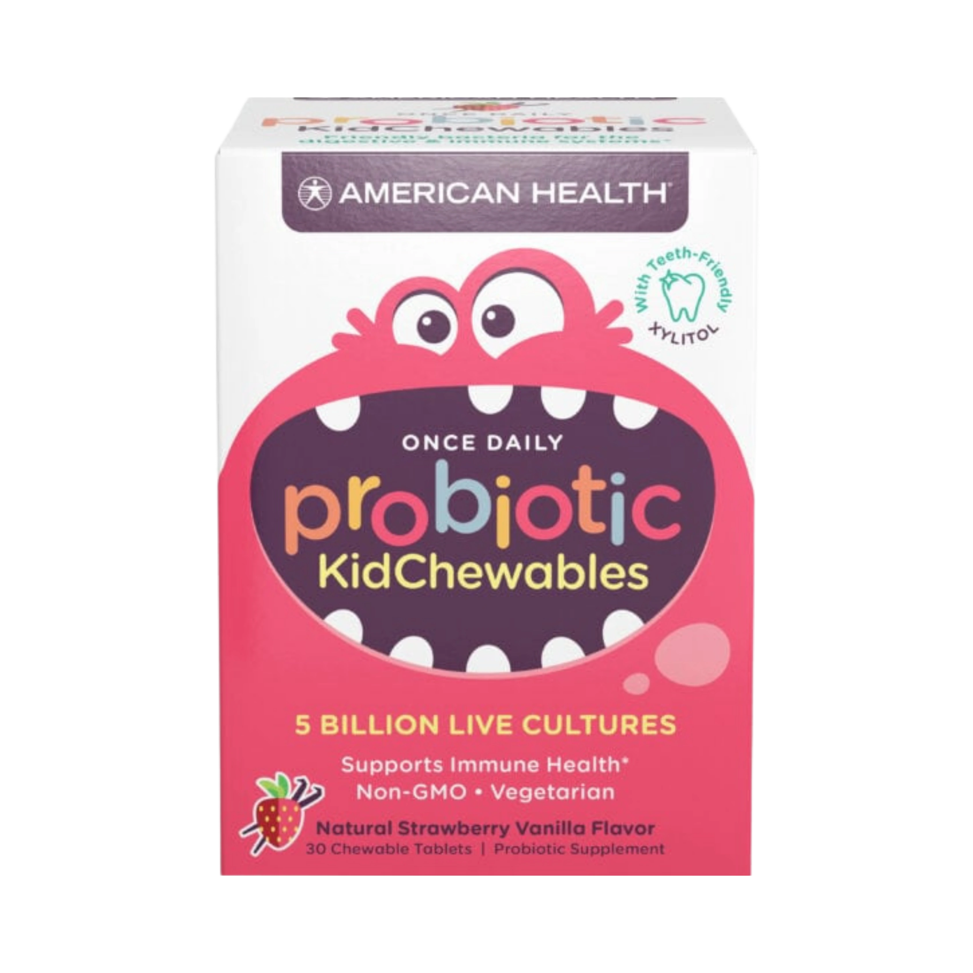 American Health, Probiotic Kid Chewables, Strawberry Vanilla, 30 Tablets