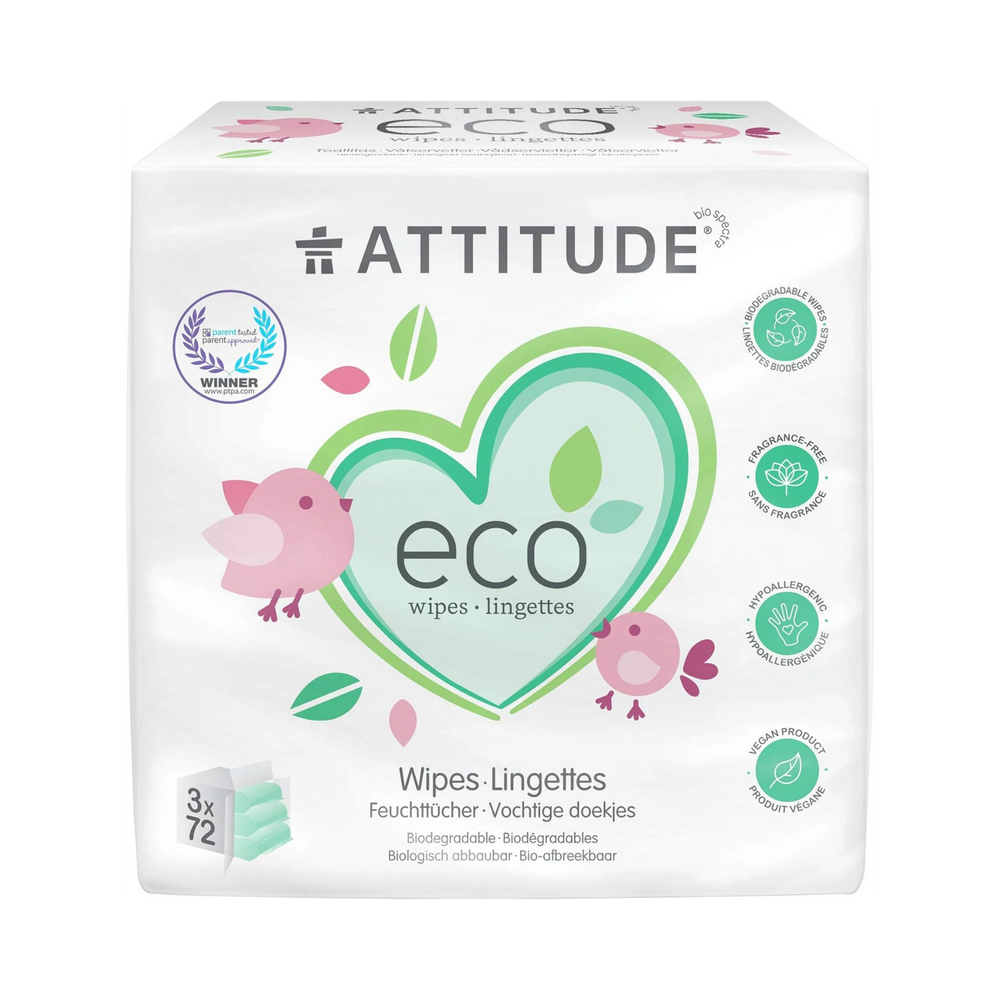 Attitude, Eco Baby Wipes Tripack, Pack of 3
