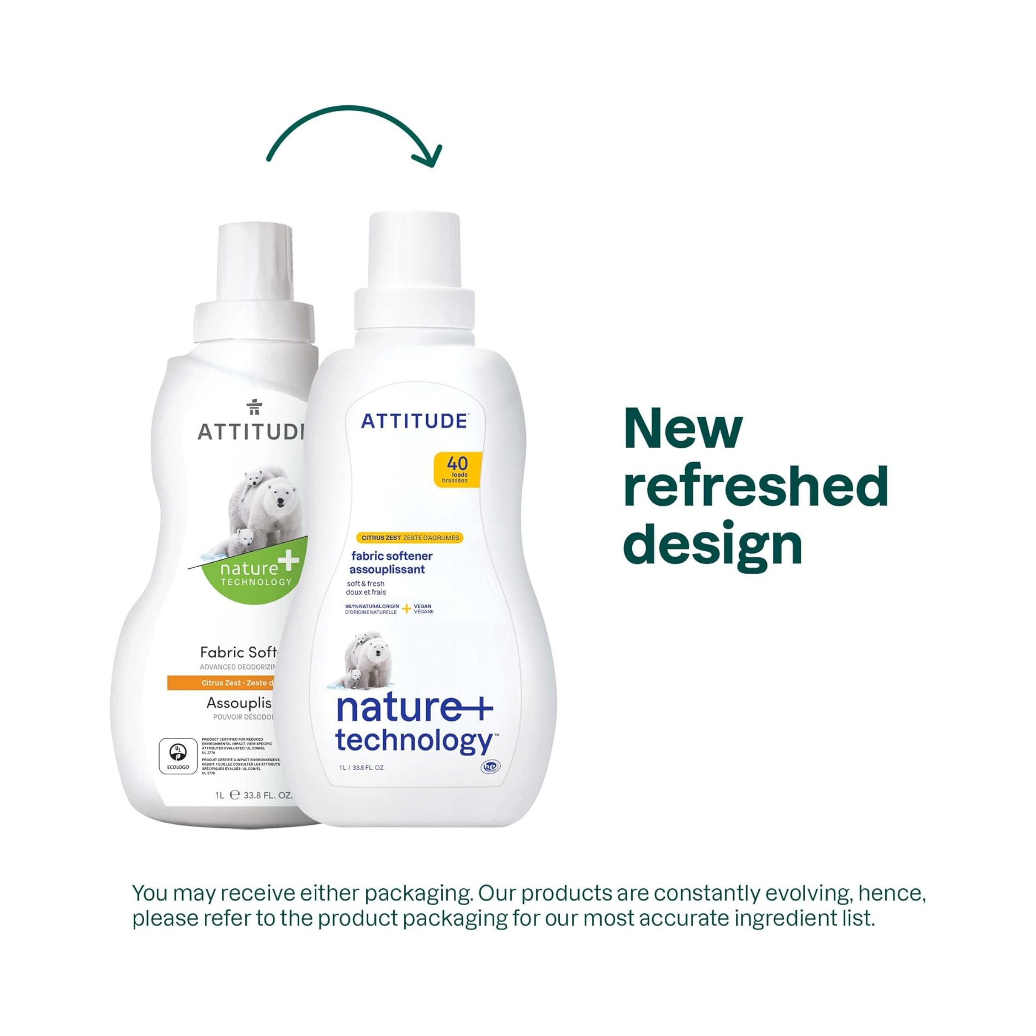 Attitude, Fabric Softener Citrus Zest 40 Loads