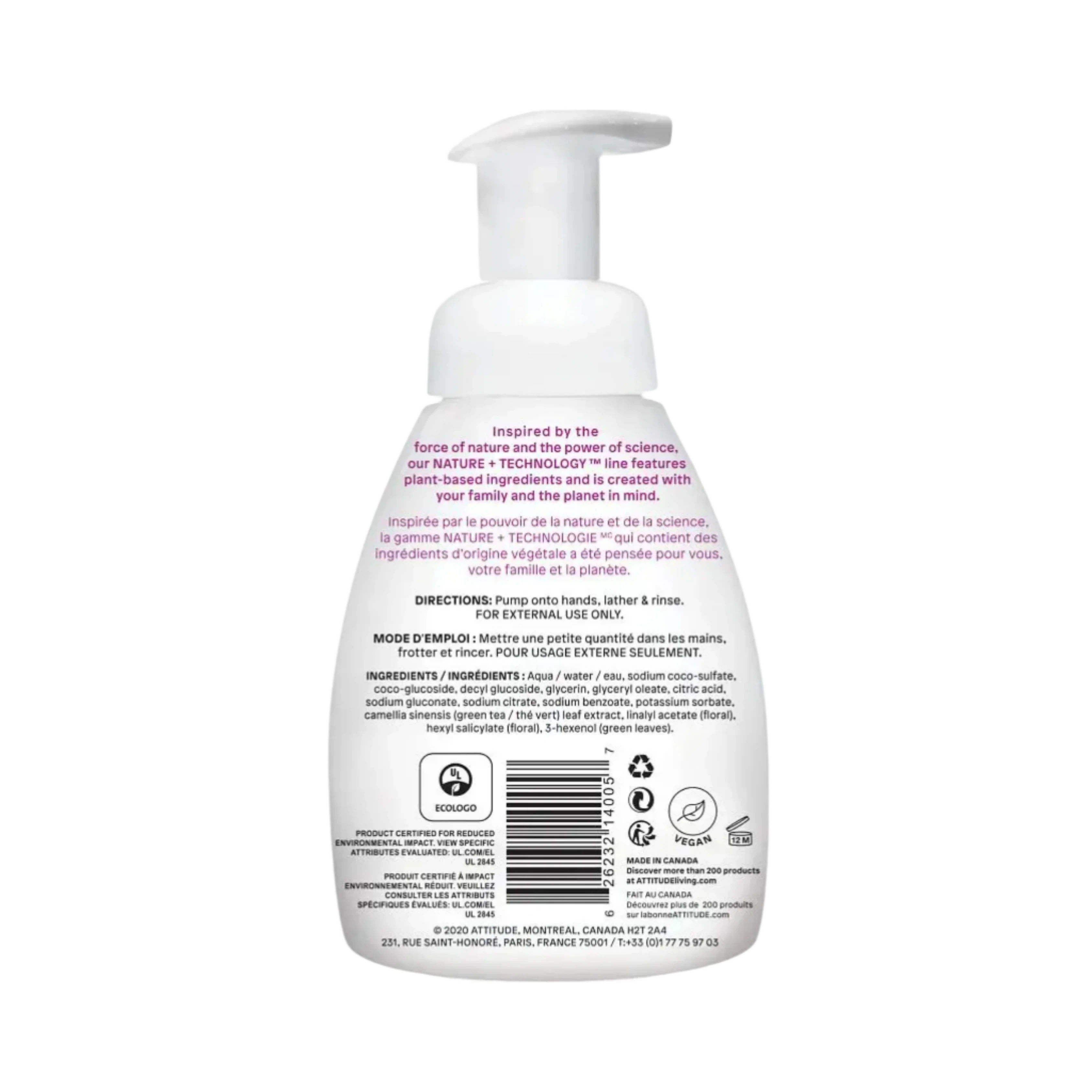Attitude, Foaming Hand Soap Coriander & Olive, 10 Fl Oz