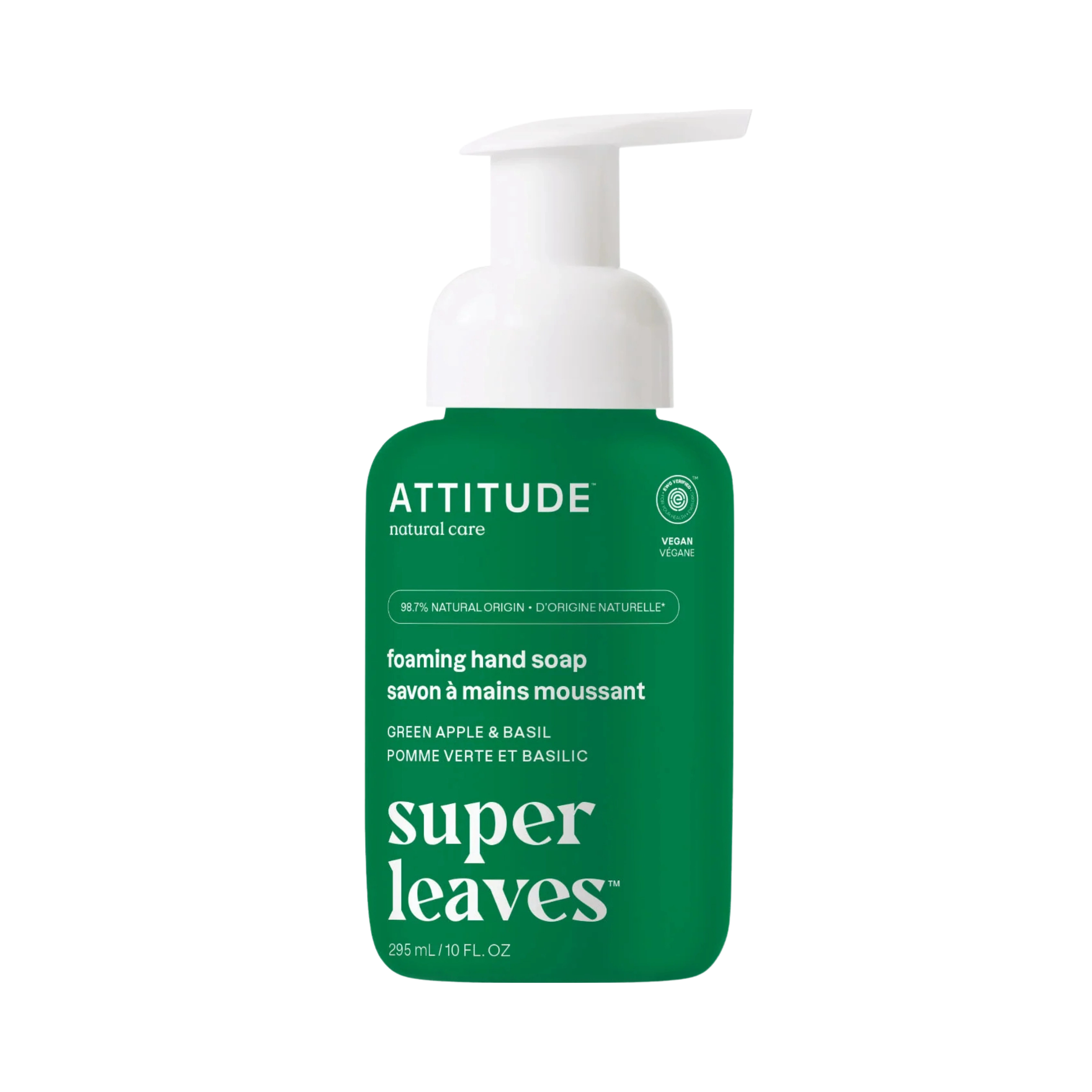 Attitude, Foaming Hand Soap Green Apple & Basil, 10 Fl Oz