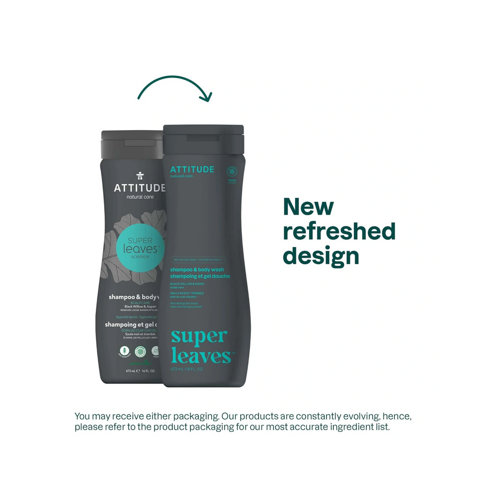 Attitude, Natural Shampoo & Body Wash 2 in 1, Scalp Care Men