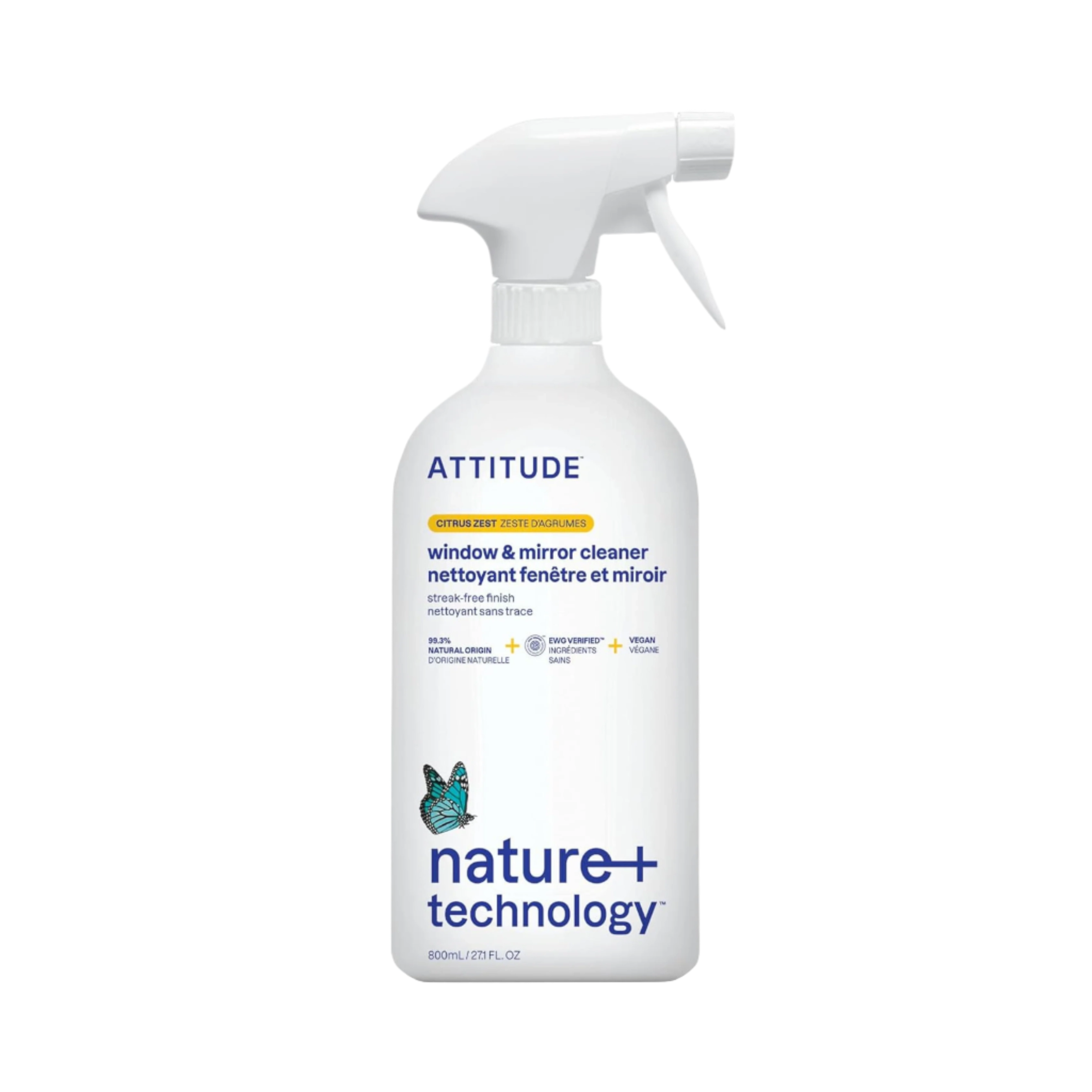Attitude, Window And Mirror Cleaner Citrus Zest, 27.1 Fl Oz