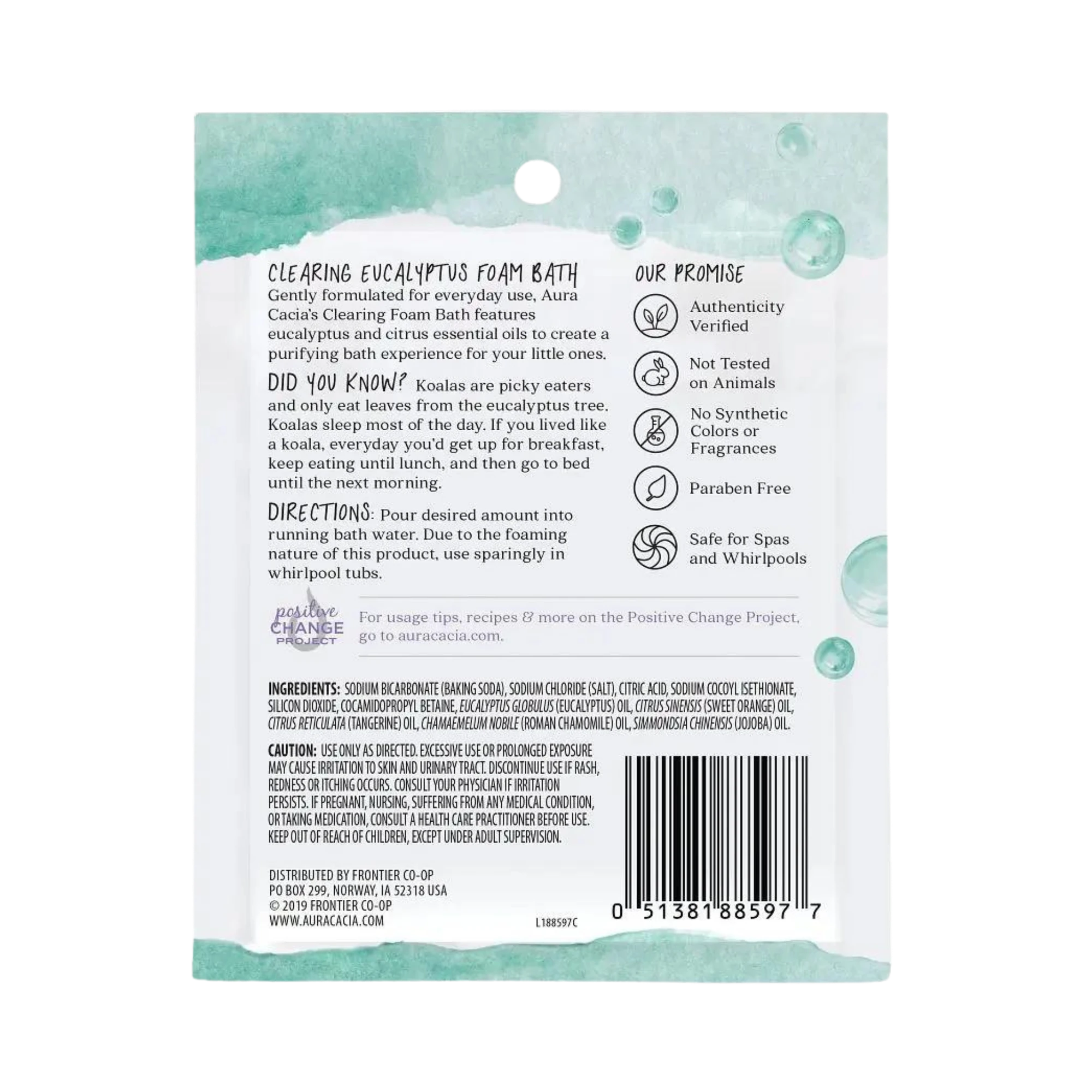 Aura Cacia, Clearing Eucalyptus Kids Foam Bath, 2.5 Oz