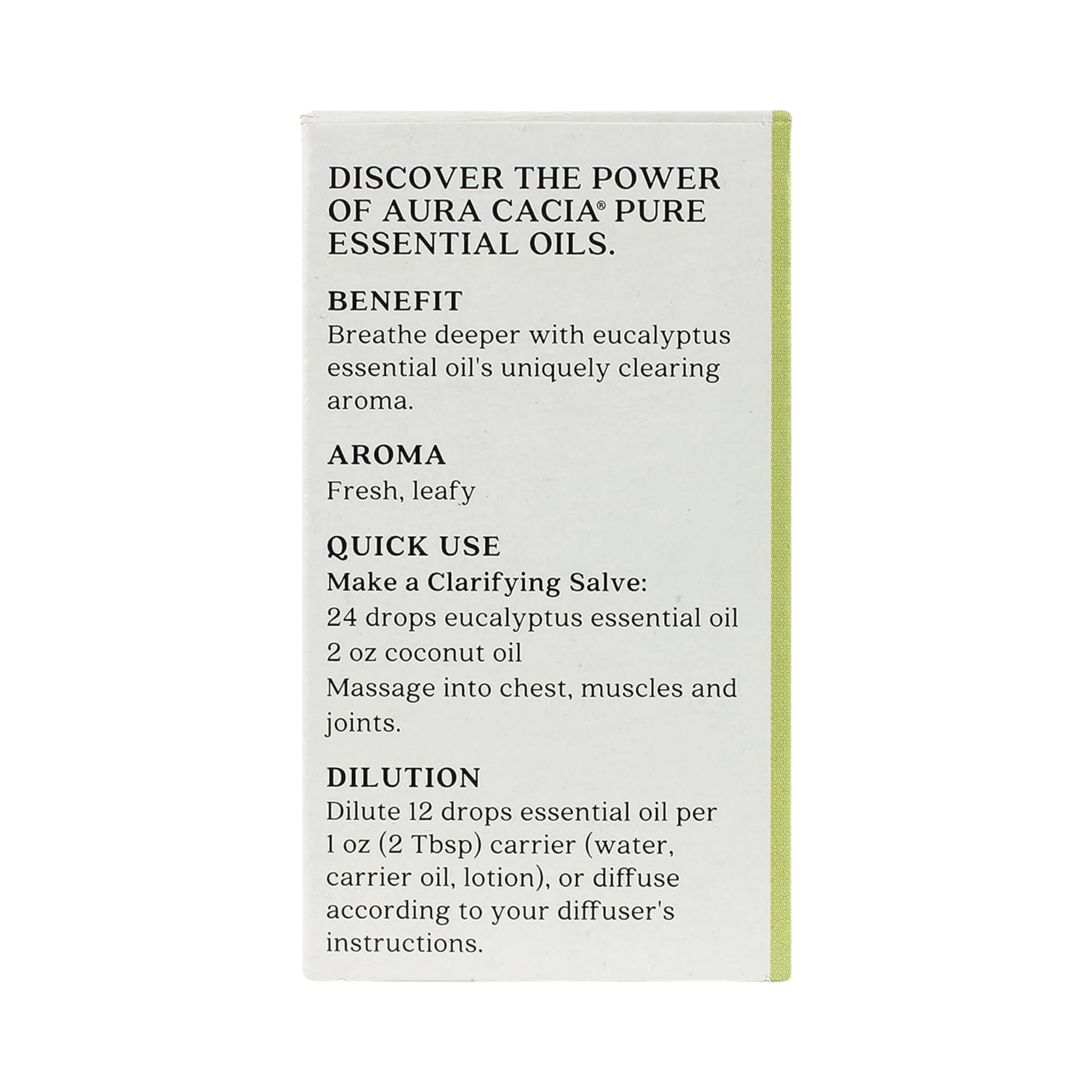 Aura Cacia, Discover Eucalyptus, Essential Oil, 0.25 Fl Oz