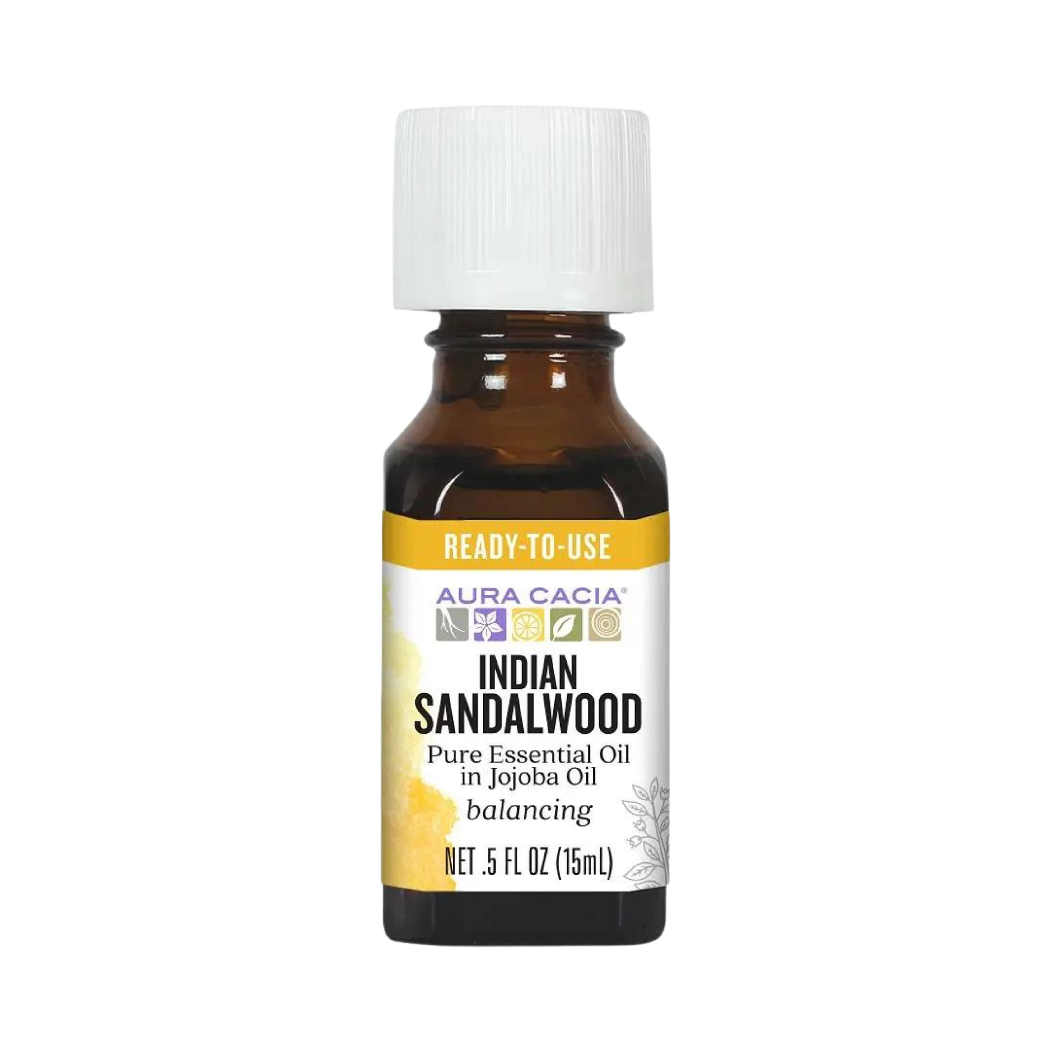 Aura Cacia, Essential Oil In Jojoba Oil, Indian Sandalwood, 0.5 Oz