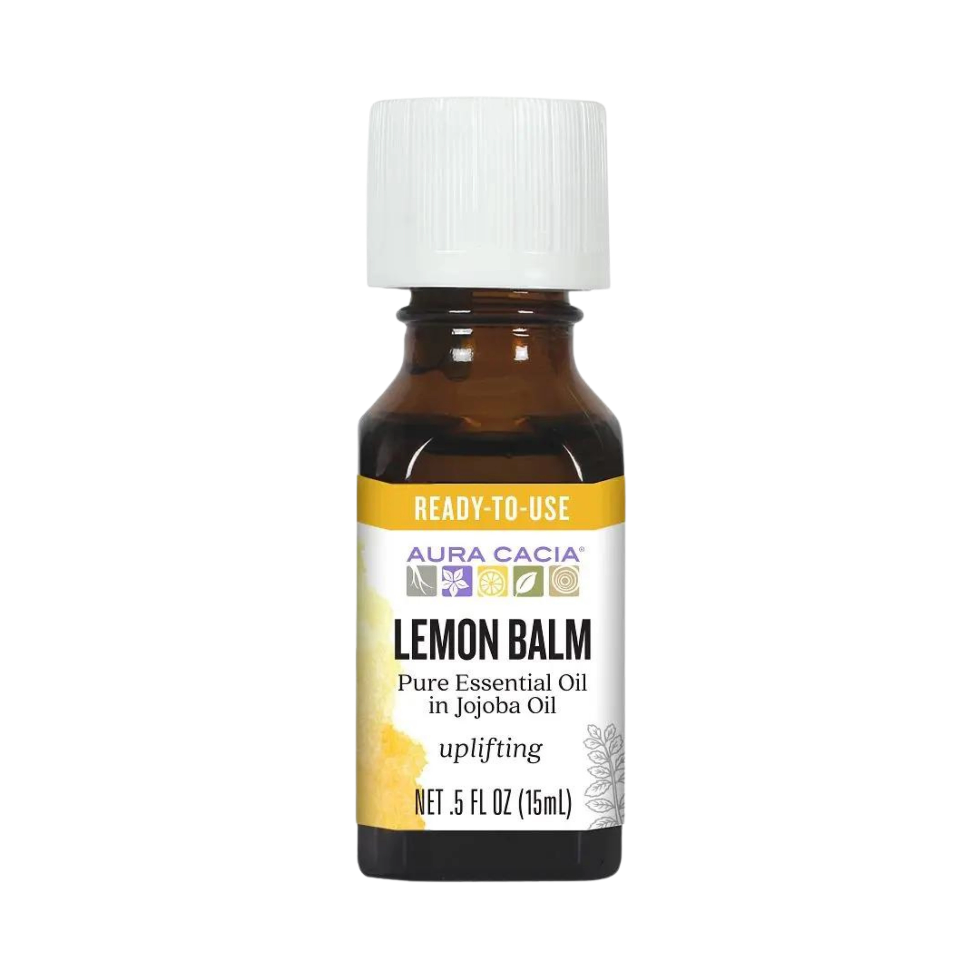 Aura Cacia, Essential Oil In Jojoba Oil, Lemon Balm, 0.5 Oz