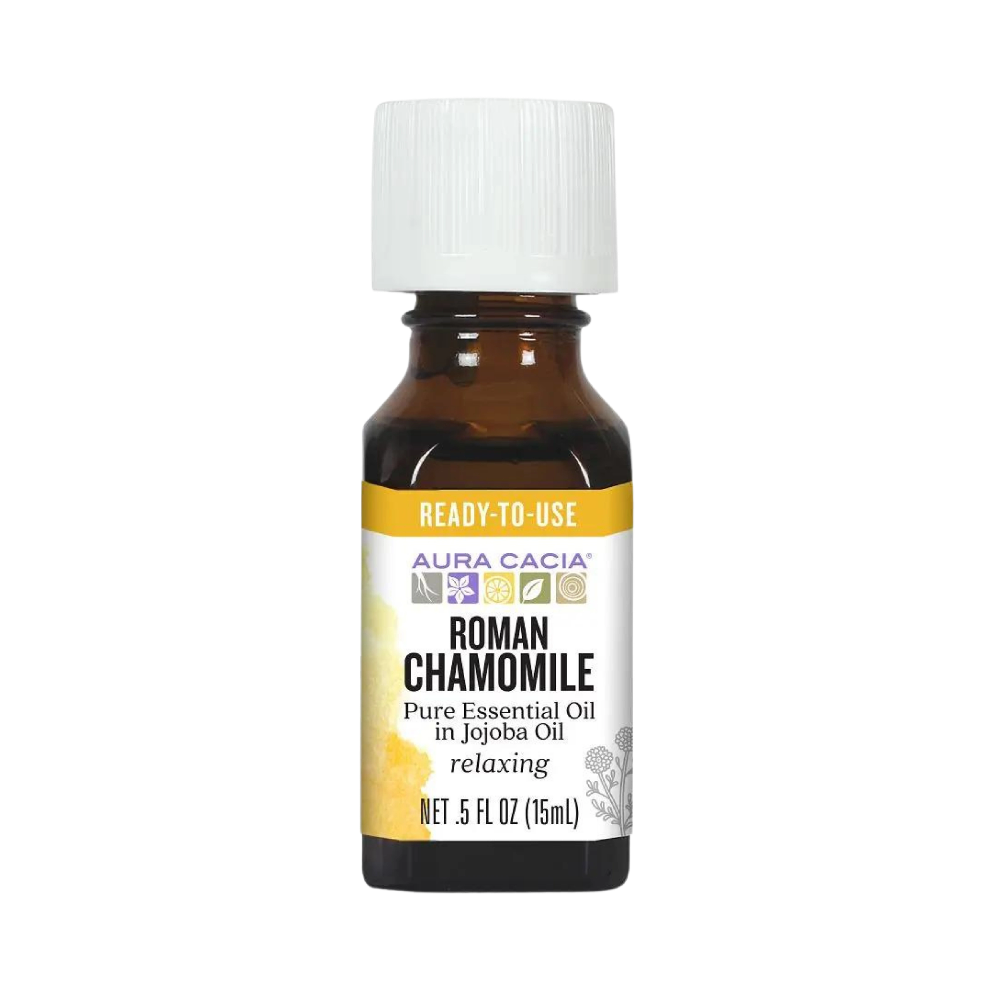 Aura Cacia, Essential Oil In Jojoba Oil, Roman Chamomile, 0.5 Oz