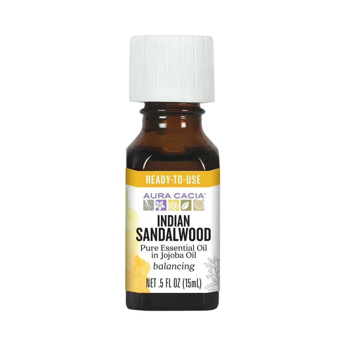 Aura Cacia, Essential Oil In Jojoba Oil, Sandalwood, 0.5 Oz