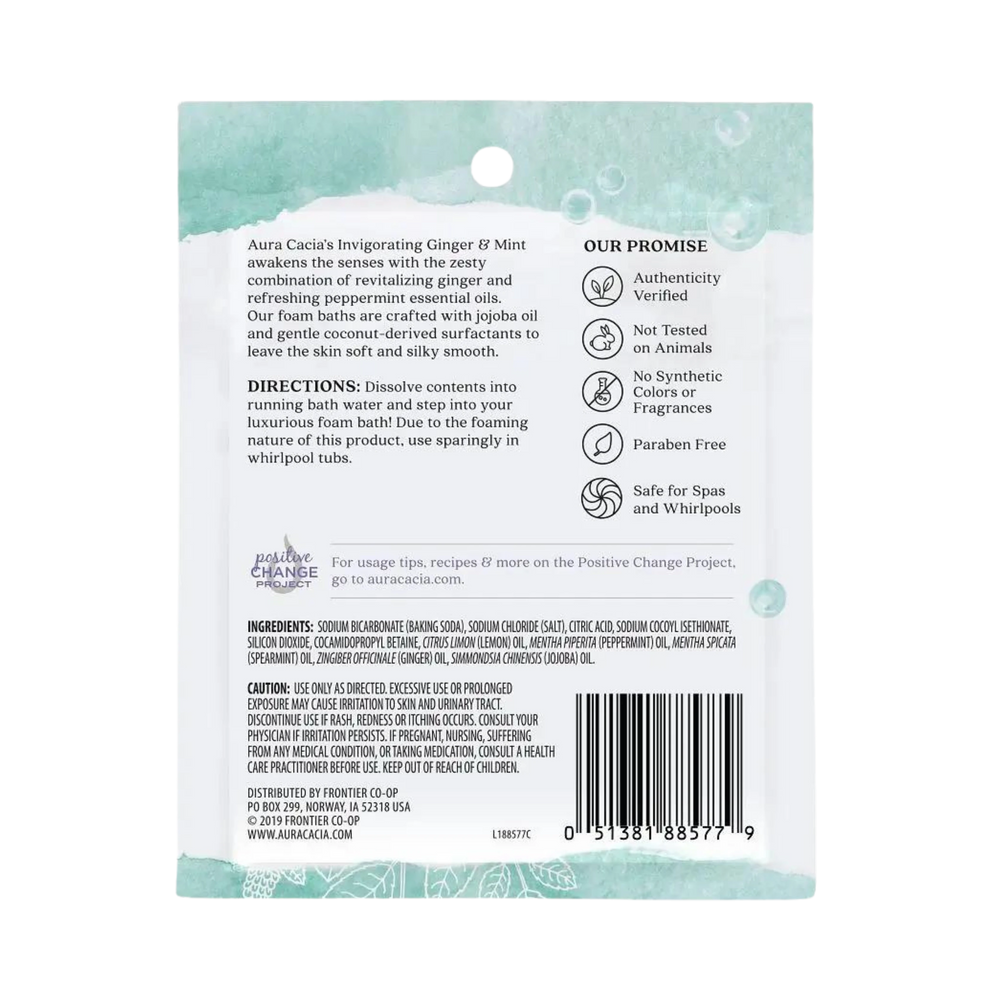 Aura Cacia, Foam Bath, Ginger & Mint, 2.5 Oz