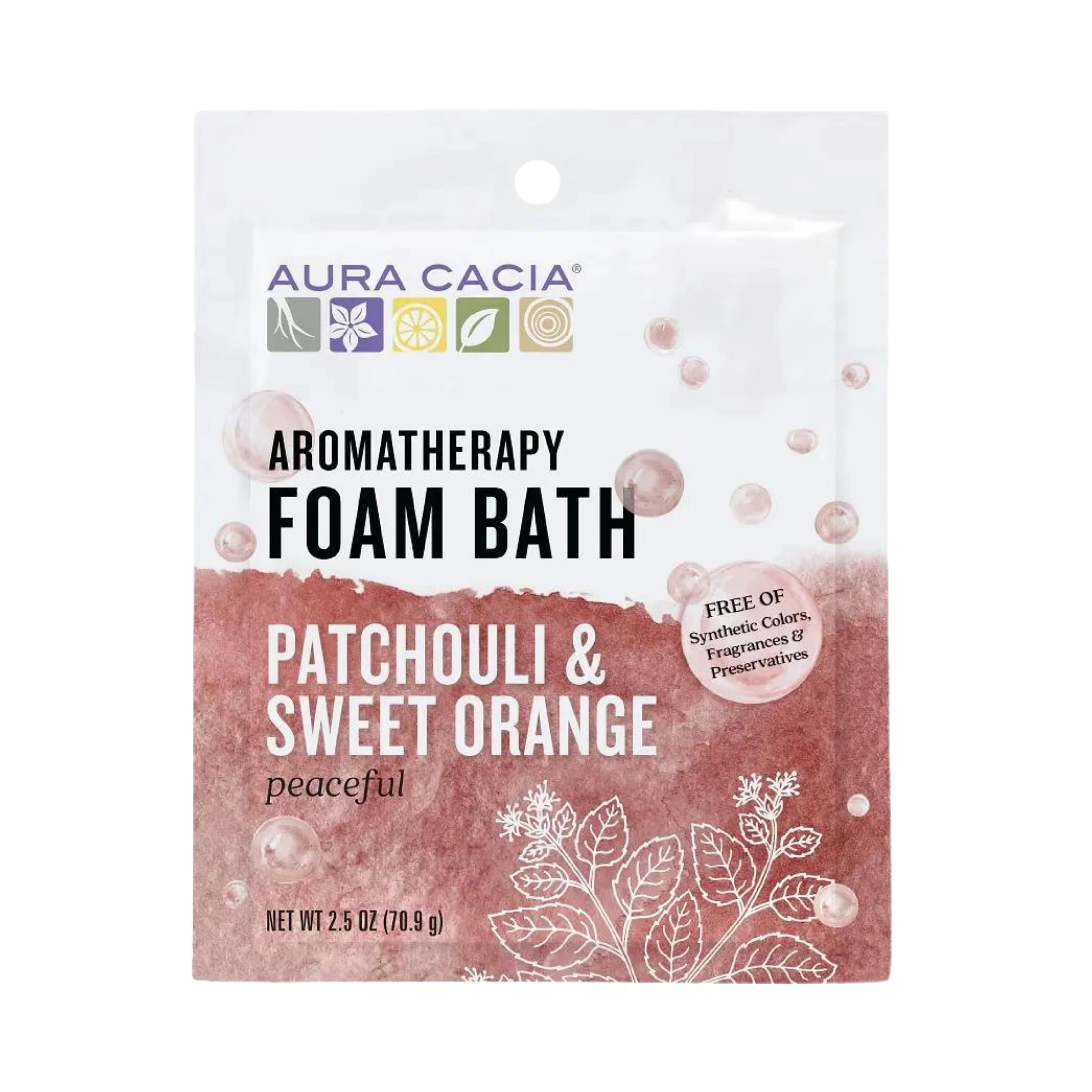 Aura Cacia, Foam Bath, Patchouli & Sweet Orange, 2.5 oz