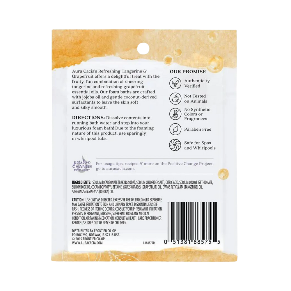 Aura Cacia, Foam Bath, Refreshing Tangerine & Grapefruit, 2.5 Oz