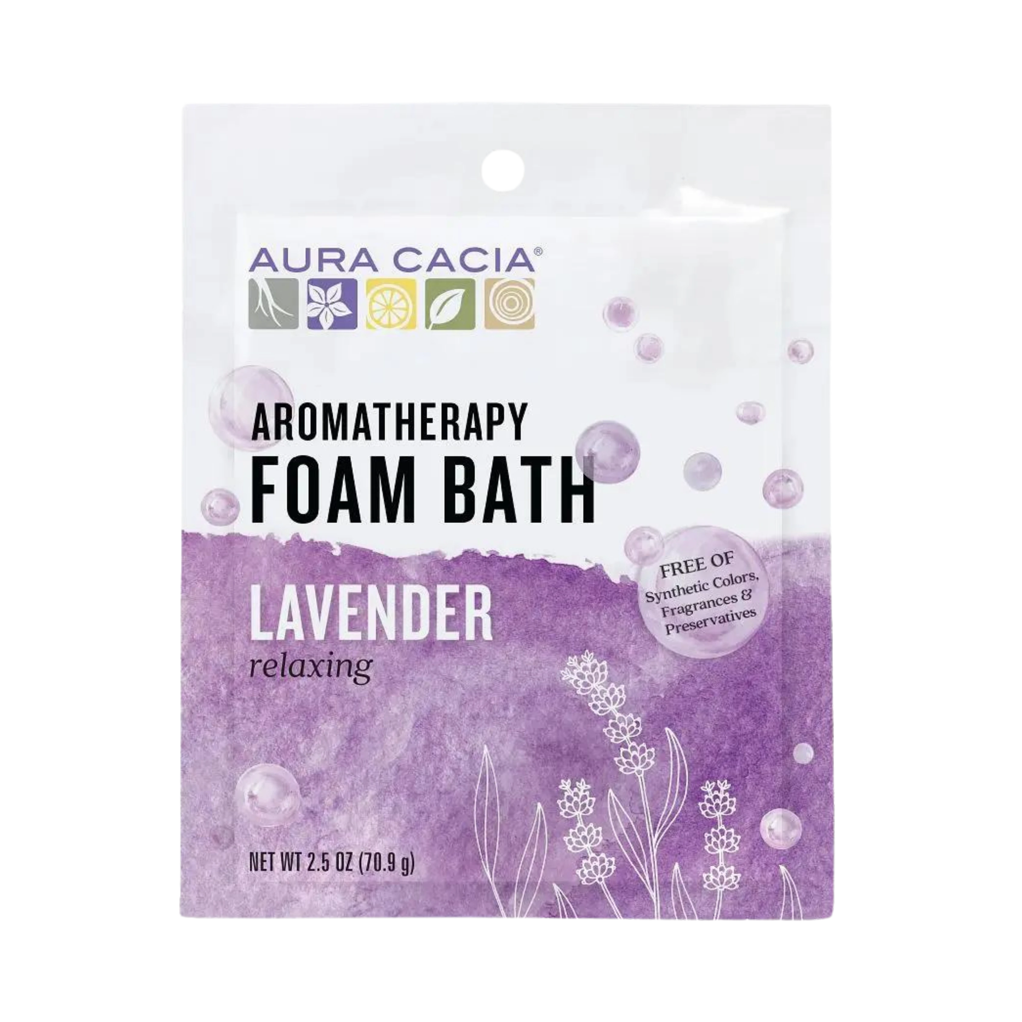 Aura Cacia, Foam Bath, Relaxing Lavender, 2.5 Oz
