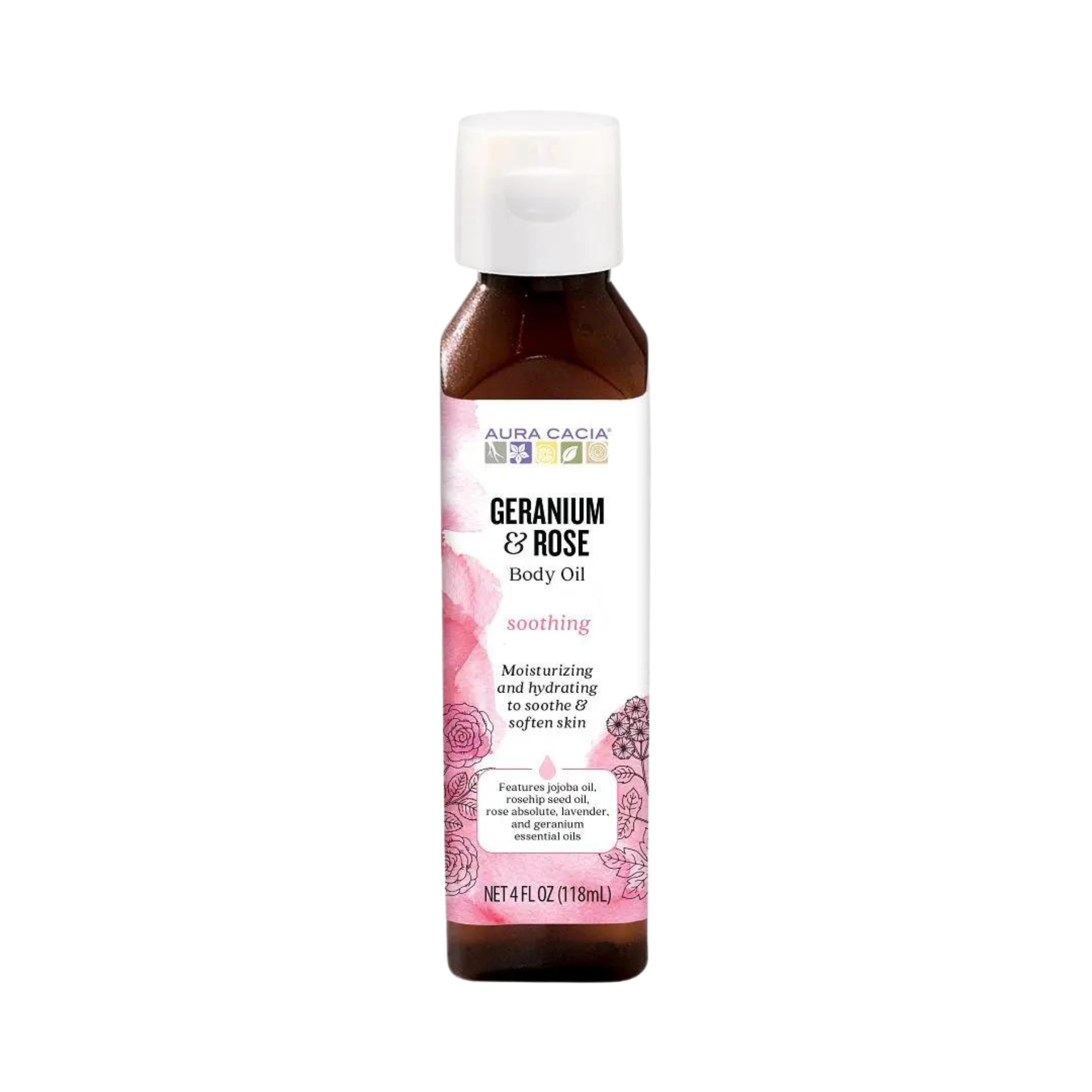 Aura Cacia, Geranium Body Oil, 4 Oz