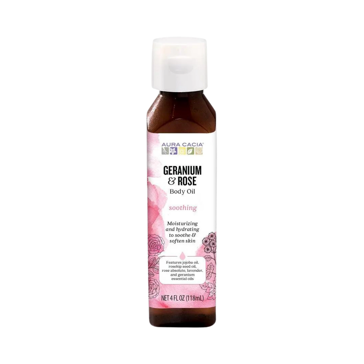 Aura Cacia, Geranium Body Oil, 4 Oz