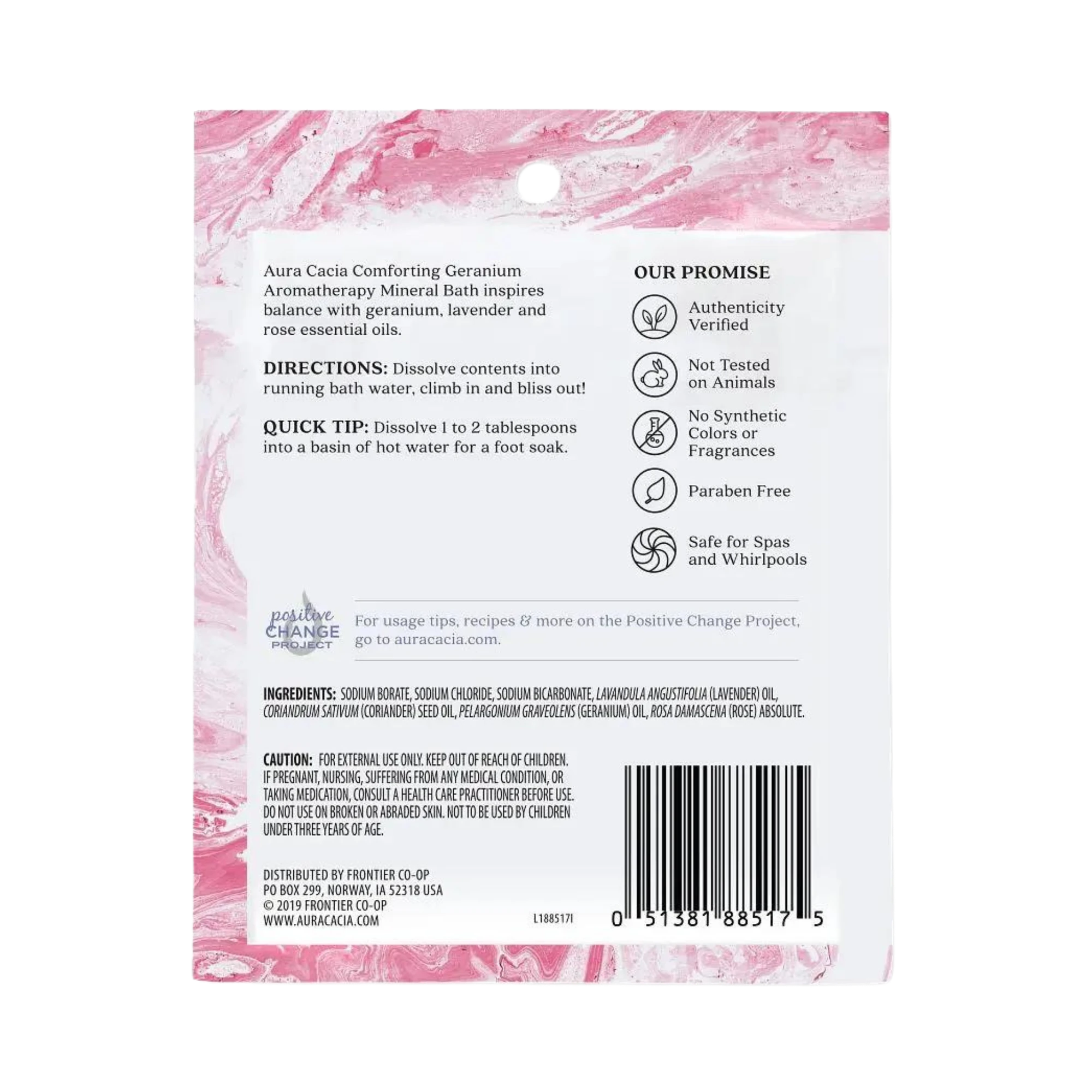 Aura Cacia, Geranium Mineral Bath, 2.5 Oz
