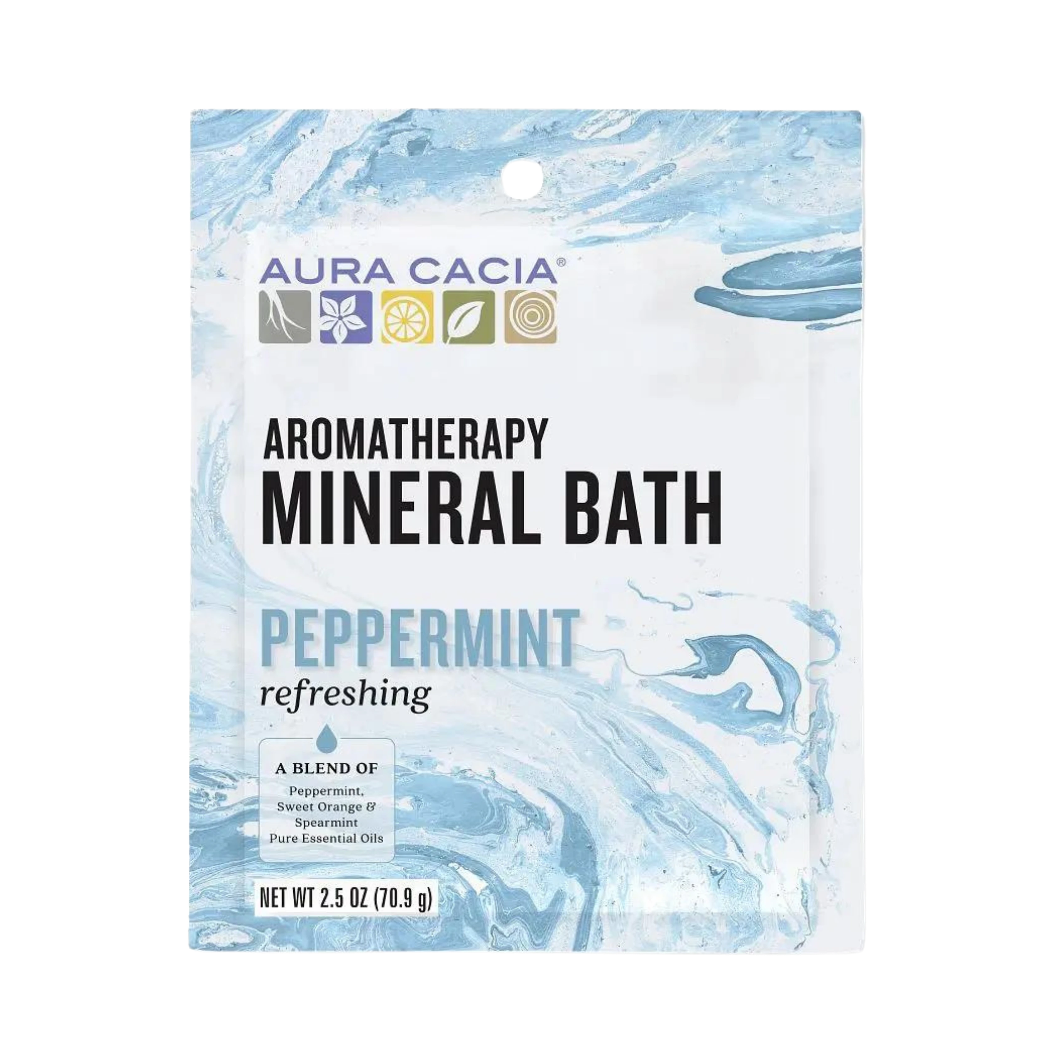Aura Cacia, Mineral Bath, Refreshing Peppermint, 2.5 Oz