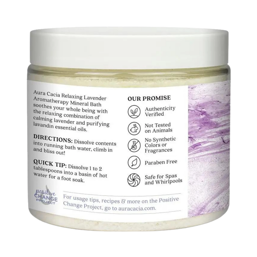 Aura Cacia, Mineral Bath, Relaxing Lavender, 16 Oz