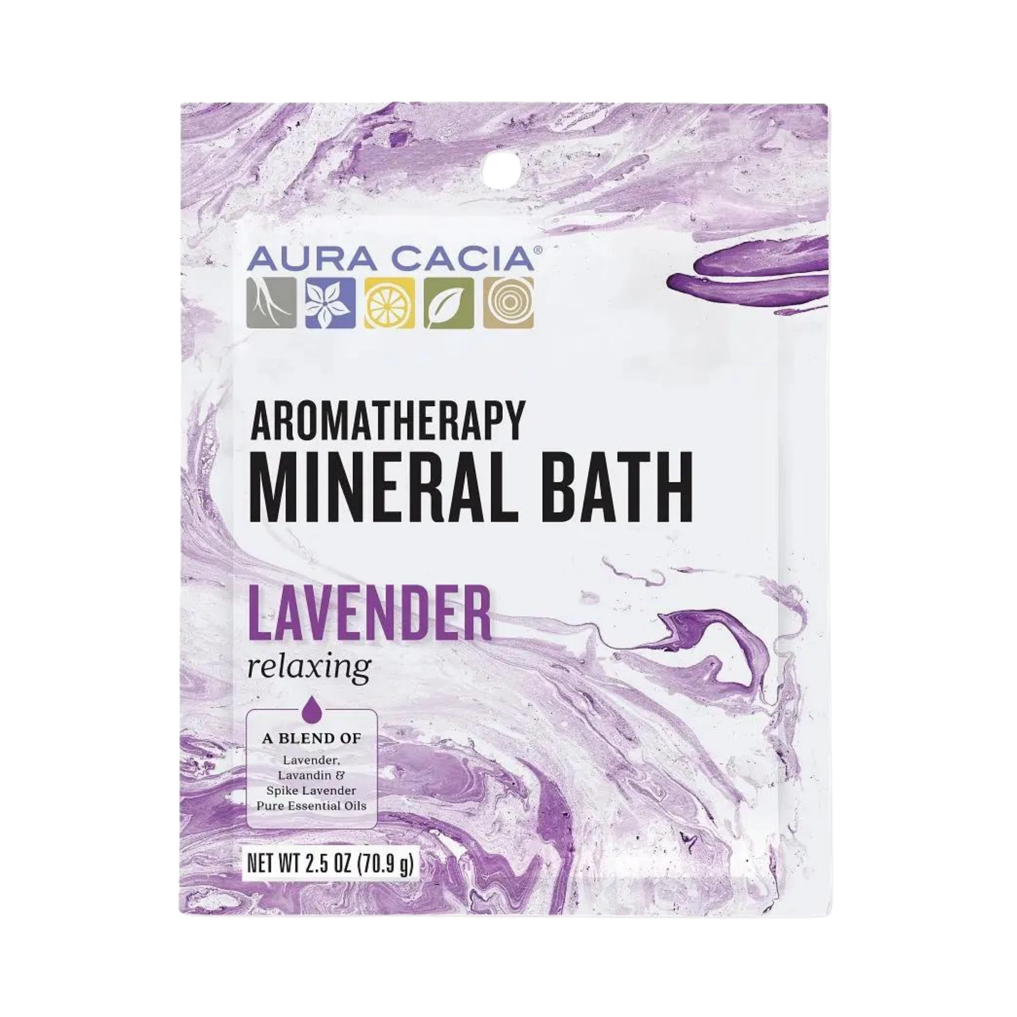 Aura Cacia, Mineral Bath, Relaxing Lavender, 2.5 Oz