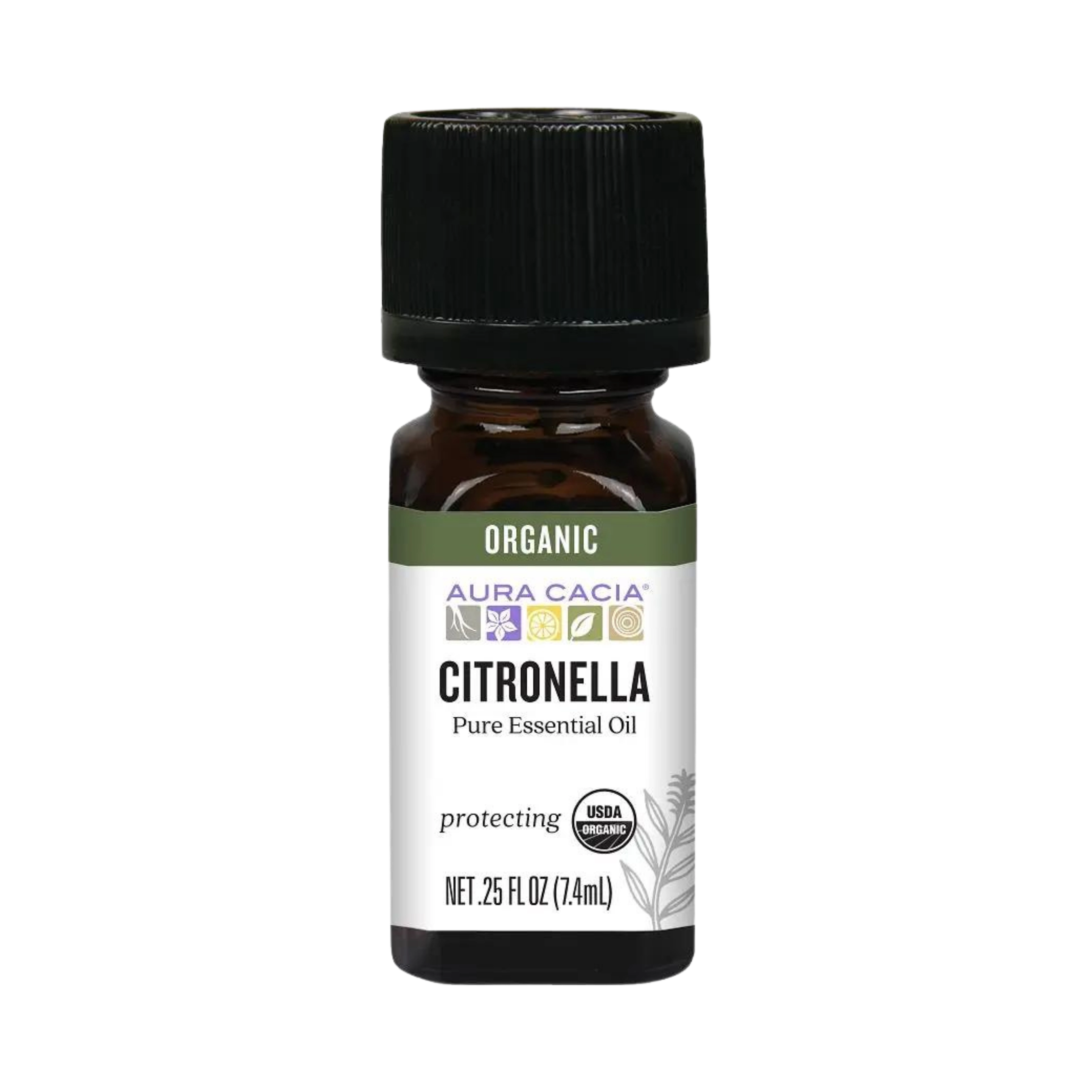 Aura Cacia, Organic Citronella Essential Oil, 0.25 Oz
