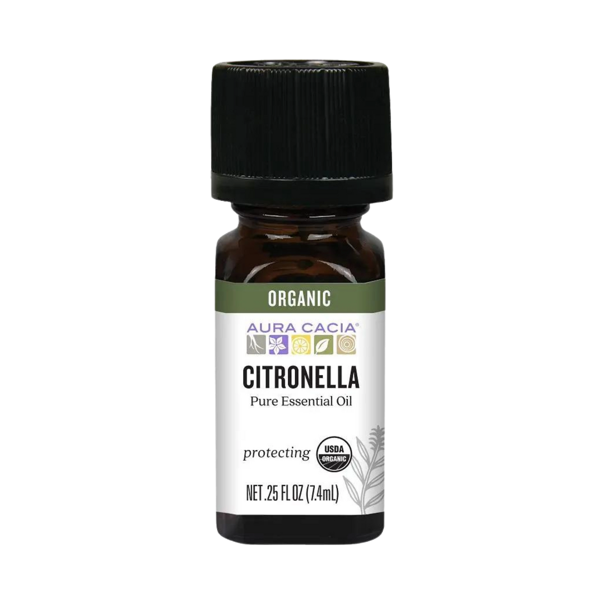 Aura Cacia, Organic Citronella Essential Oil, 0.25 Oz