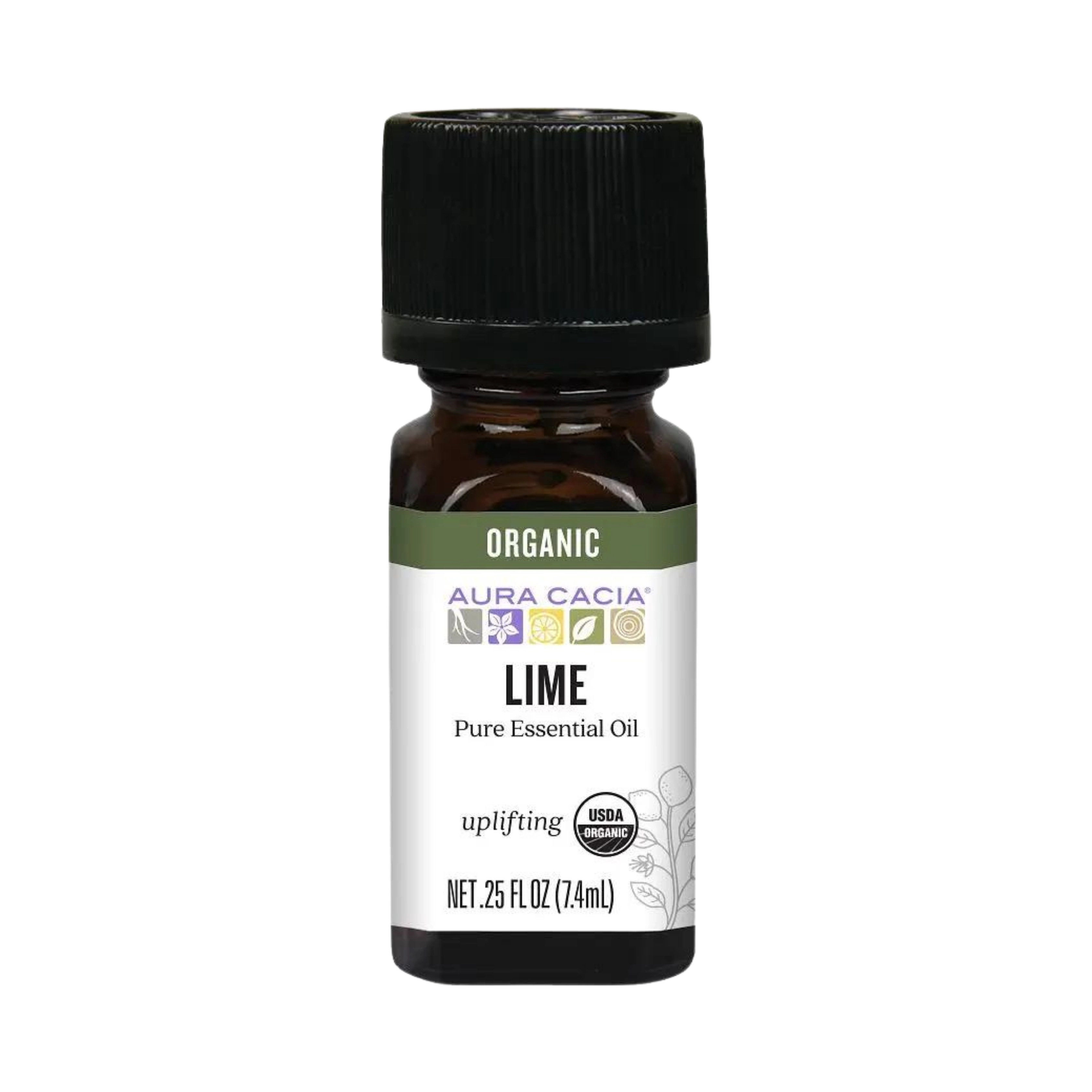 Aura Cacia, Organic Distilled Lime Essential Oil, 0.25 Fl Oz