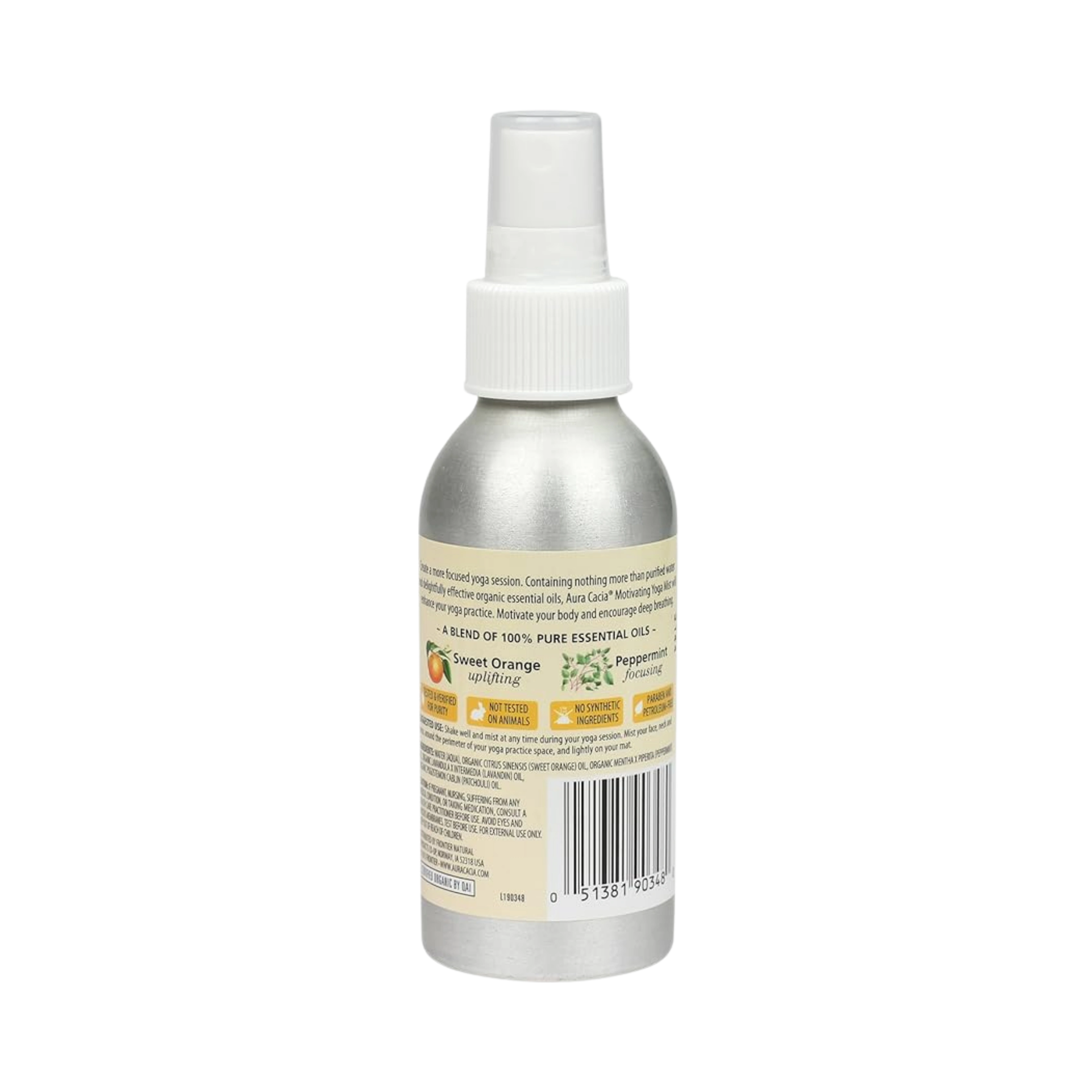 Aura Cacia, Organic Motivating Sweet Orange and Peppermint Yoga Mist, 4 Fl Oz