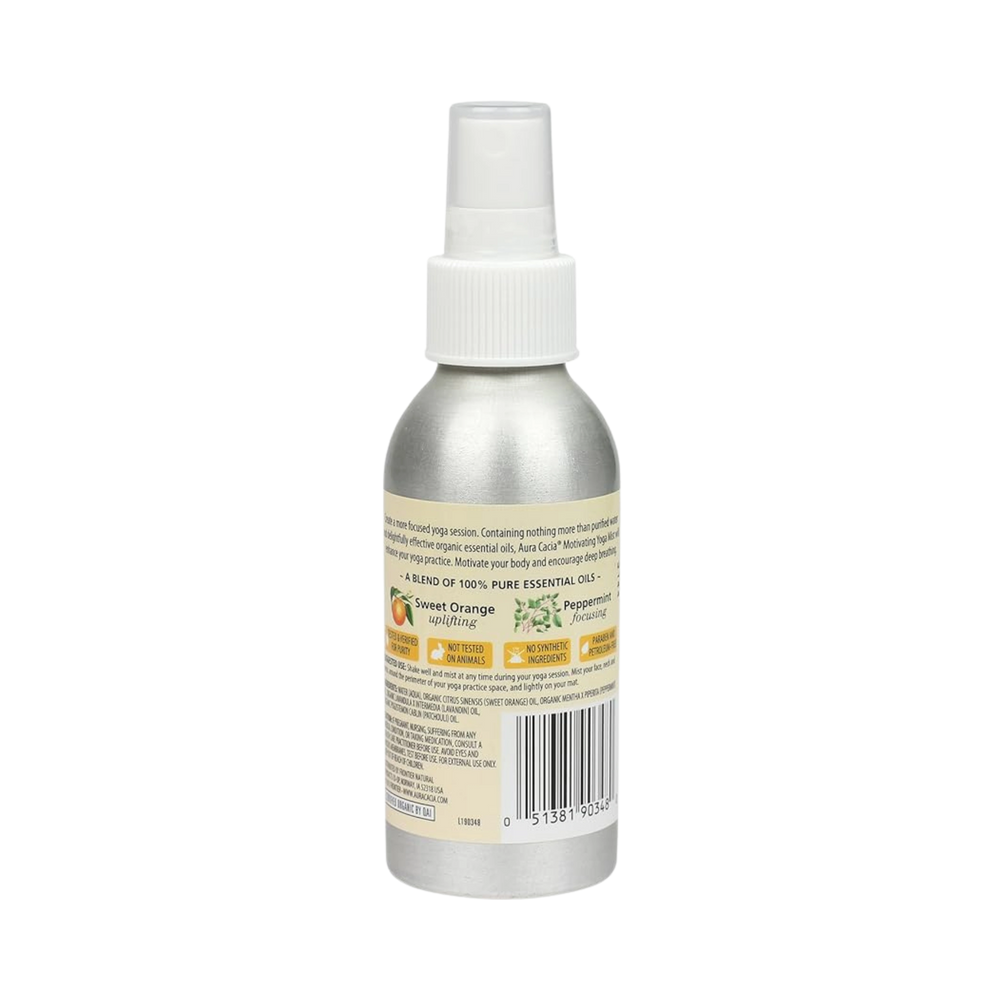 Aura Cacia, Organic Motivating Sweet Orange and Peppermint Yoga Mist, 4 Fl Oz