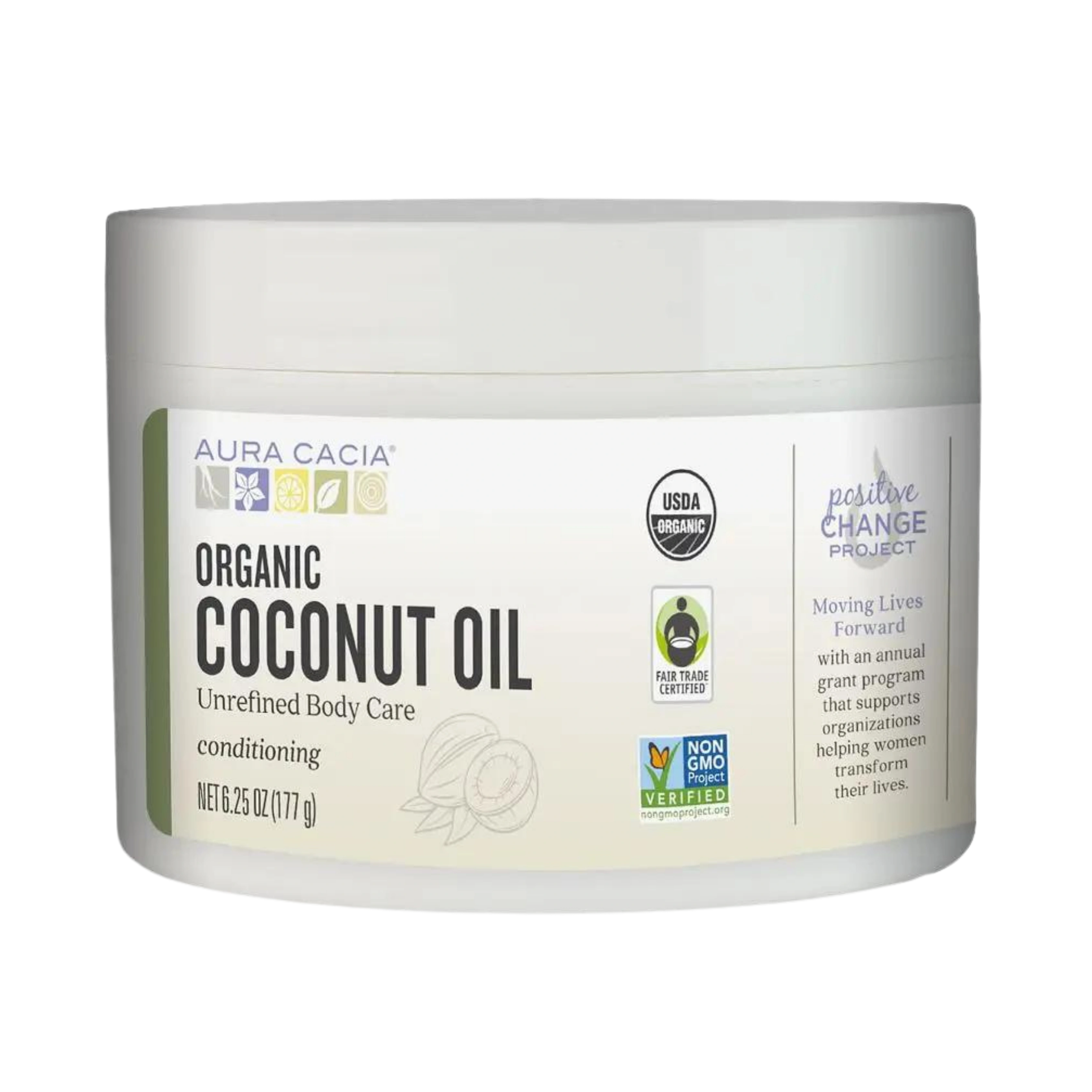 Aura Cacia, Organic Unrefined Coconut Oil, 6.25 Oz