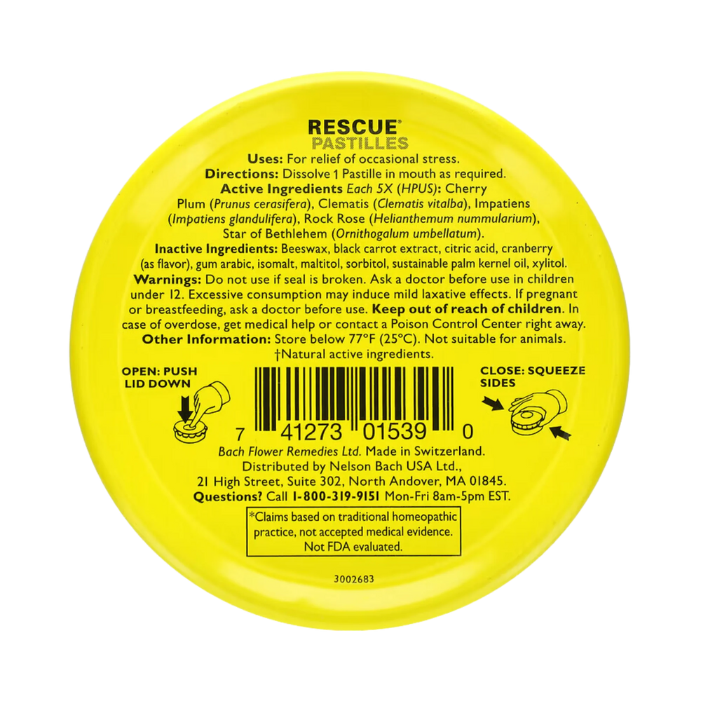 Bach, Original Flower Remedies, Rescue Pastilles, Cranberry, 12 pc