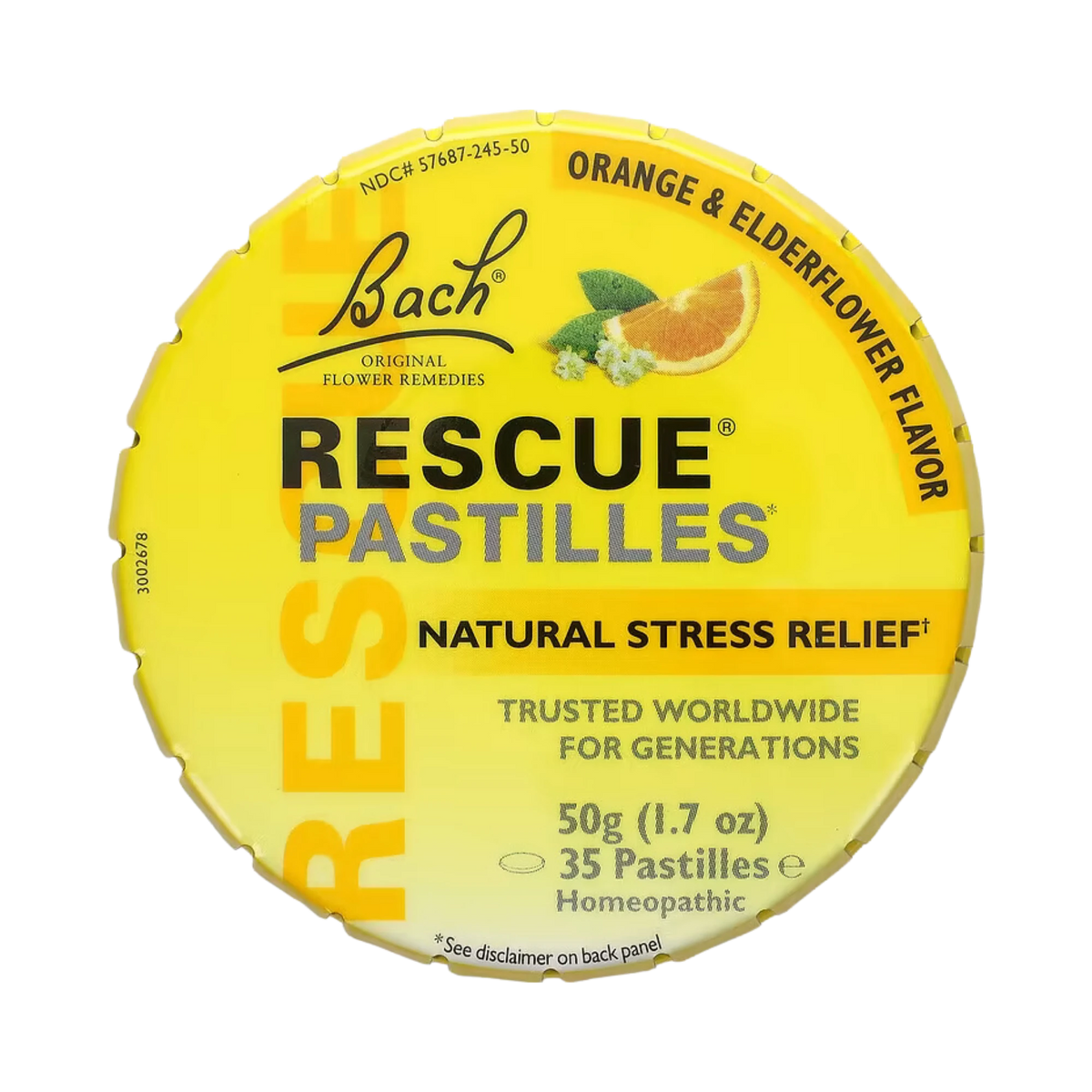 Bach, Original Flower Remedies, Rescue Pastilles, Orange, 12 pc