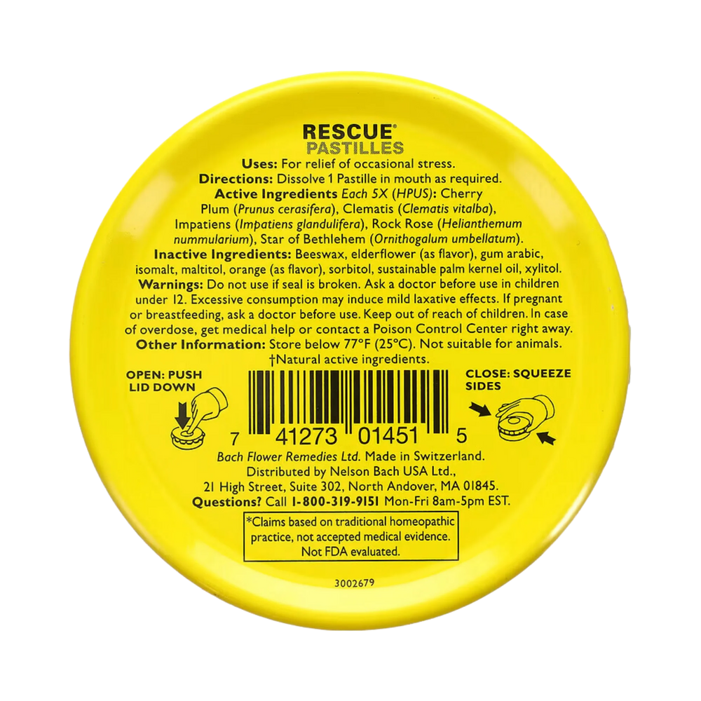 Bach, Original Flower Remedies, Rescue Pastilles, Orange, 12 pc