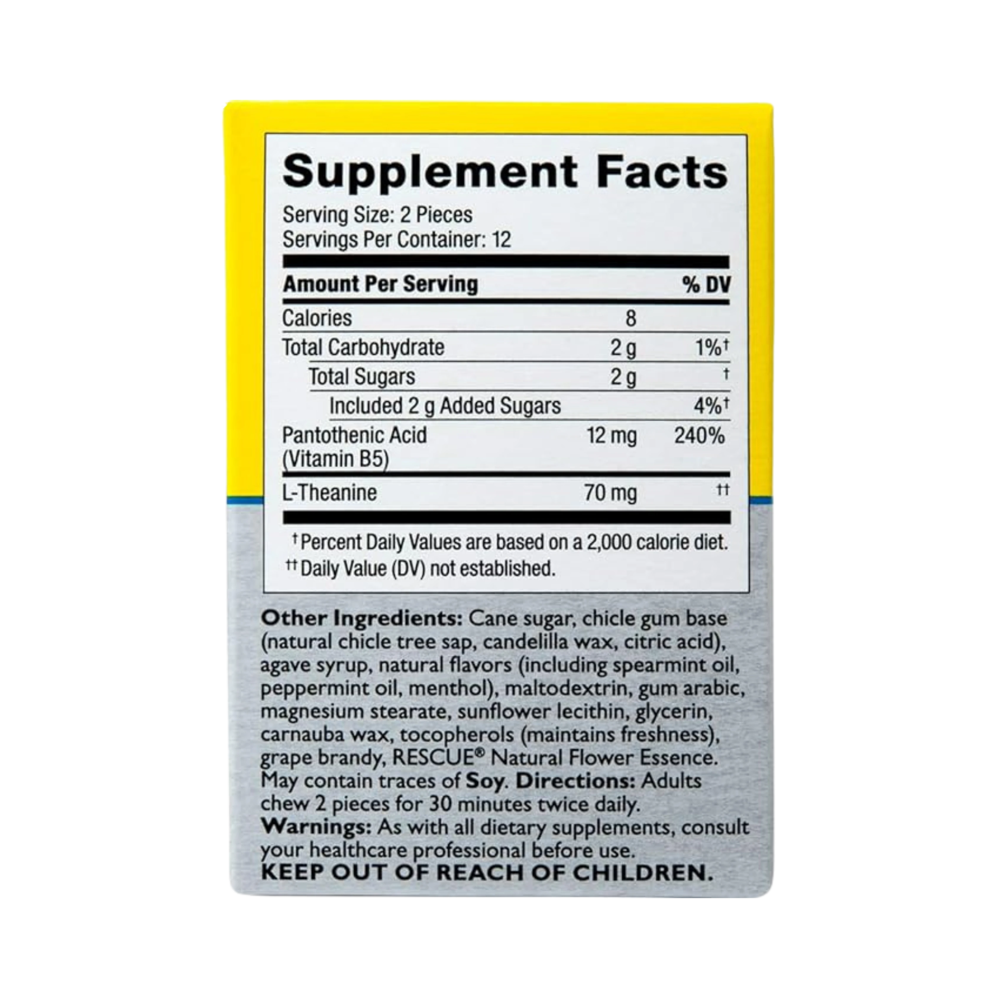 Bach, Original Flower Remedies, Rescue Plus Gum, 25 Pieces