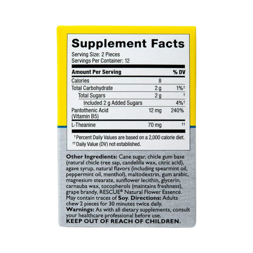 Bach, Original Flower Remedies, Rescue Plus Gum, 25 Pieces