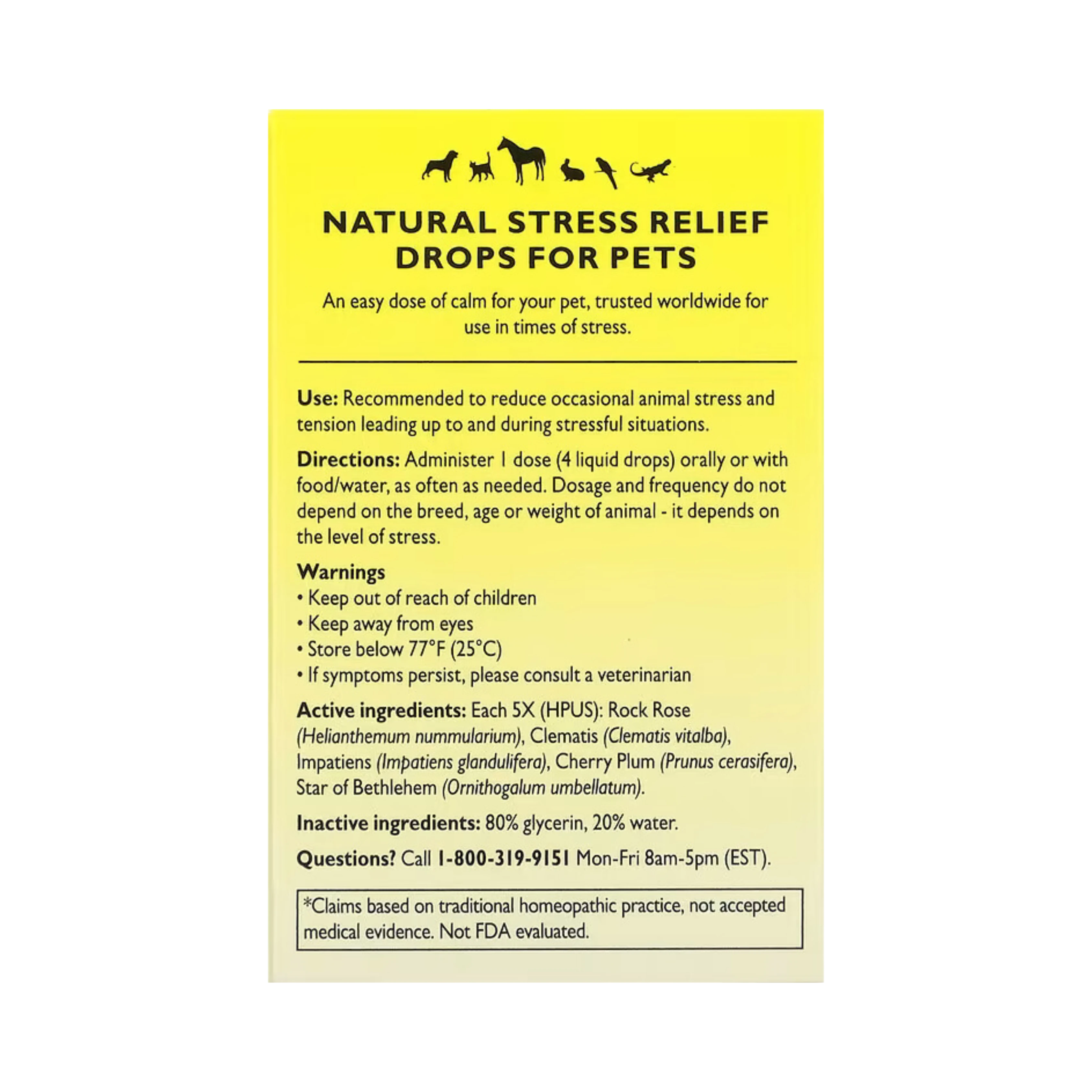 Bach, Original Flower Remedies, Rescue Remedy Pet, Natural Stress Relief, Dropper, 10 Ml