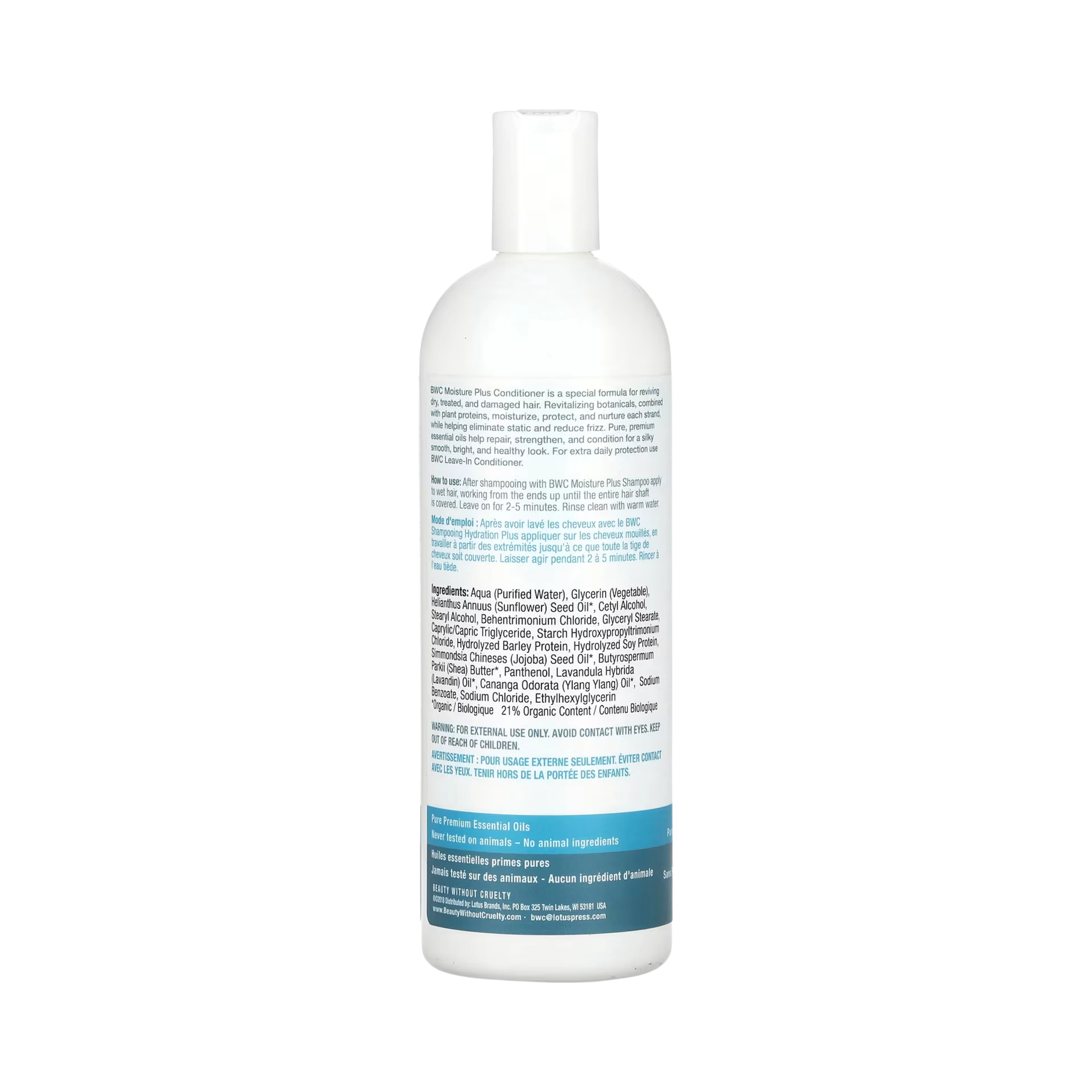 Beauty Without Cruelty, Conditioner, Moisture Plus, Dry/Treated Hair, 16 Fl Oz