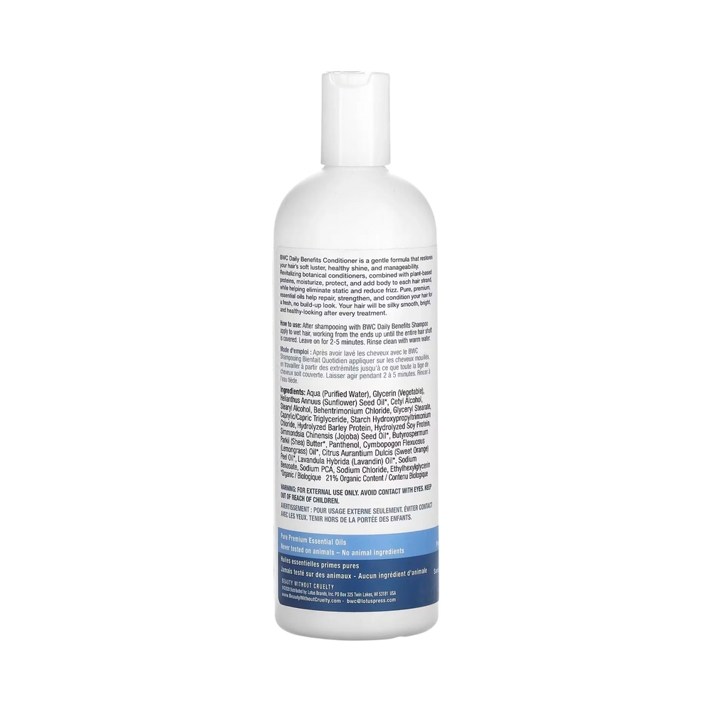 Beauty Without Cruelty, Daily Benefits Conditioner, For All Hair Types, 16 Fl Oz