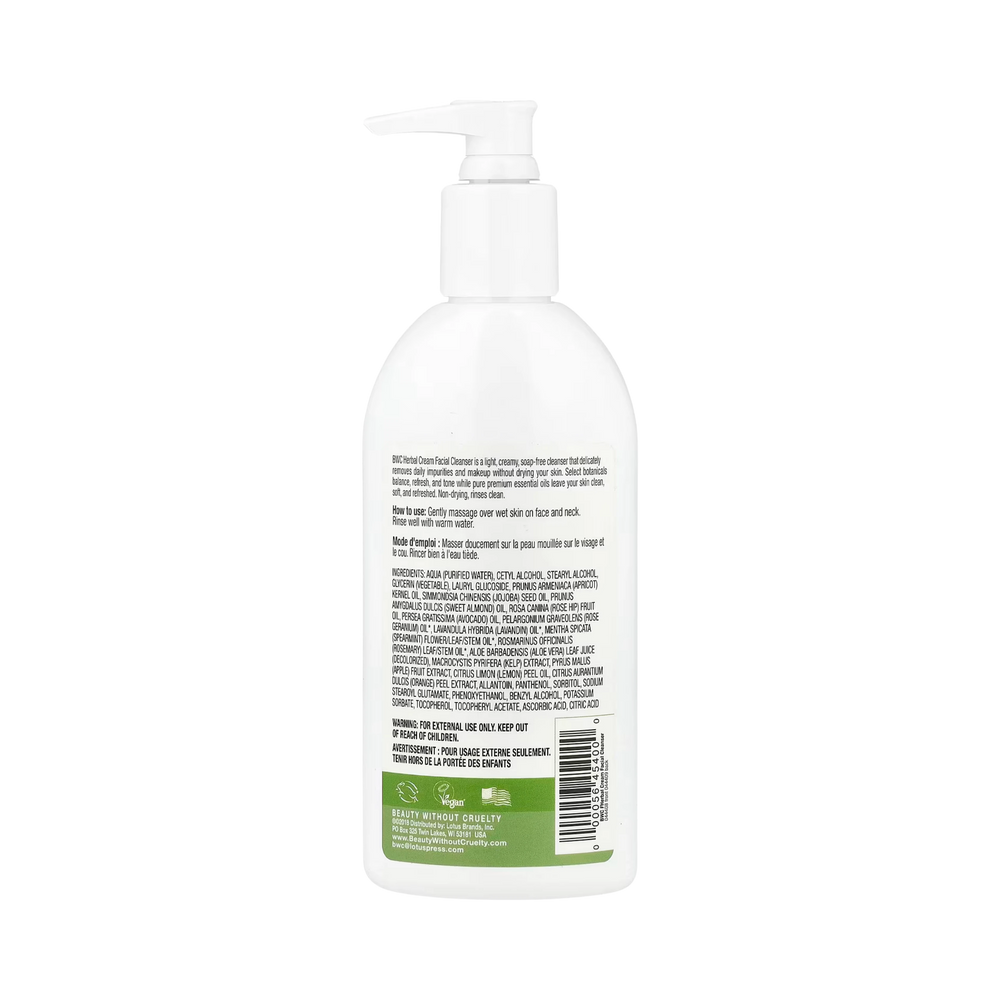 Beauty Without Cruelty, Facial Cleanser, Herbal Cream, 8.5 Fl Oz