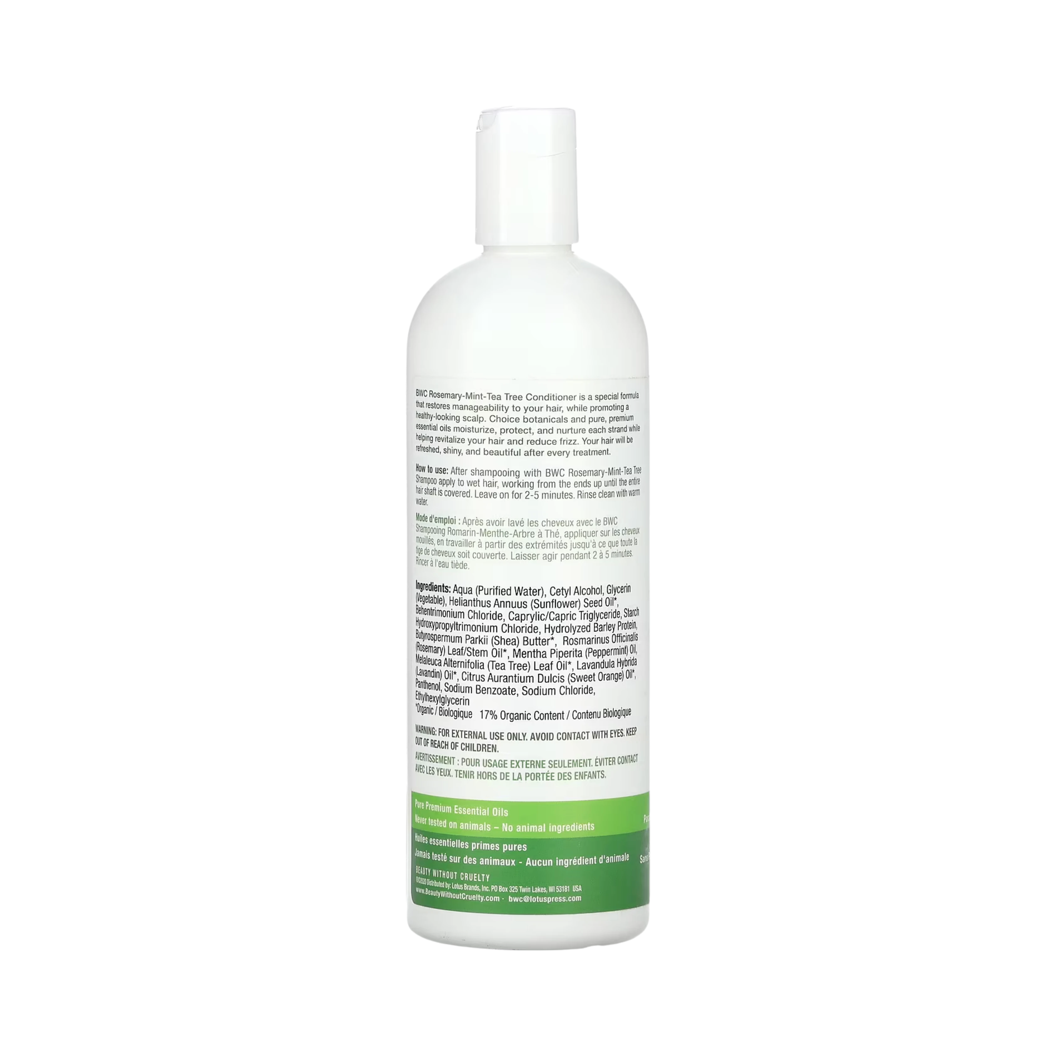 Beauty Without Cruelty, Hair & Scalp Treatment Conditioner, Rosemary Mint Tea Tree, 16 Fl Oz