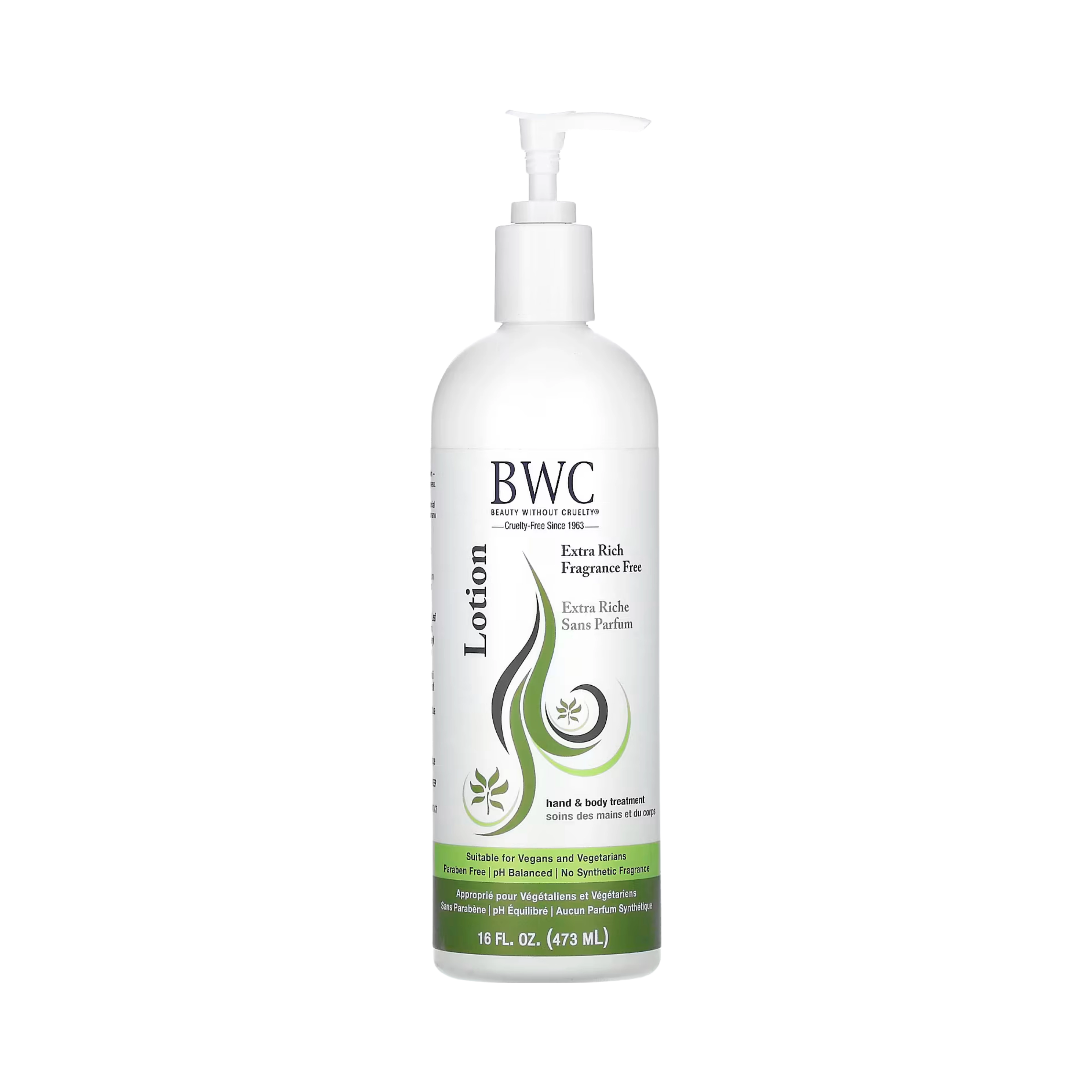 Beauty Without Cruelty, Hand & Body Treatment Lotion, Extra Rich, Fragrance Free, 16 Fl Oz
