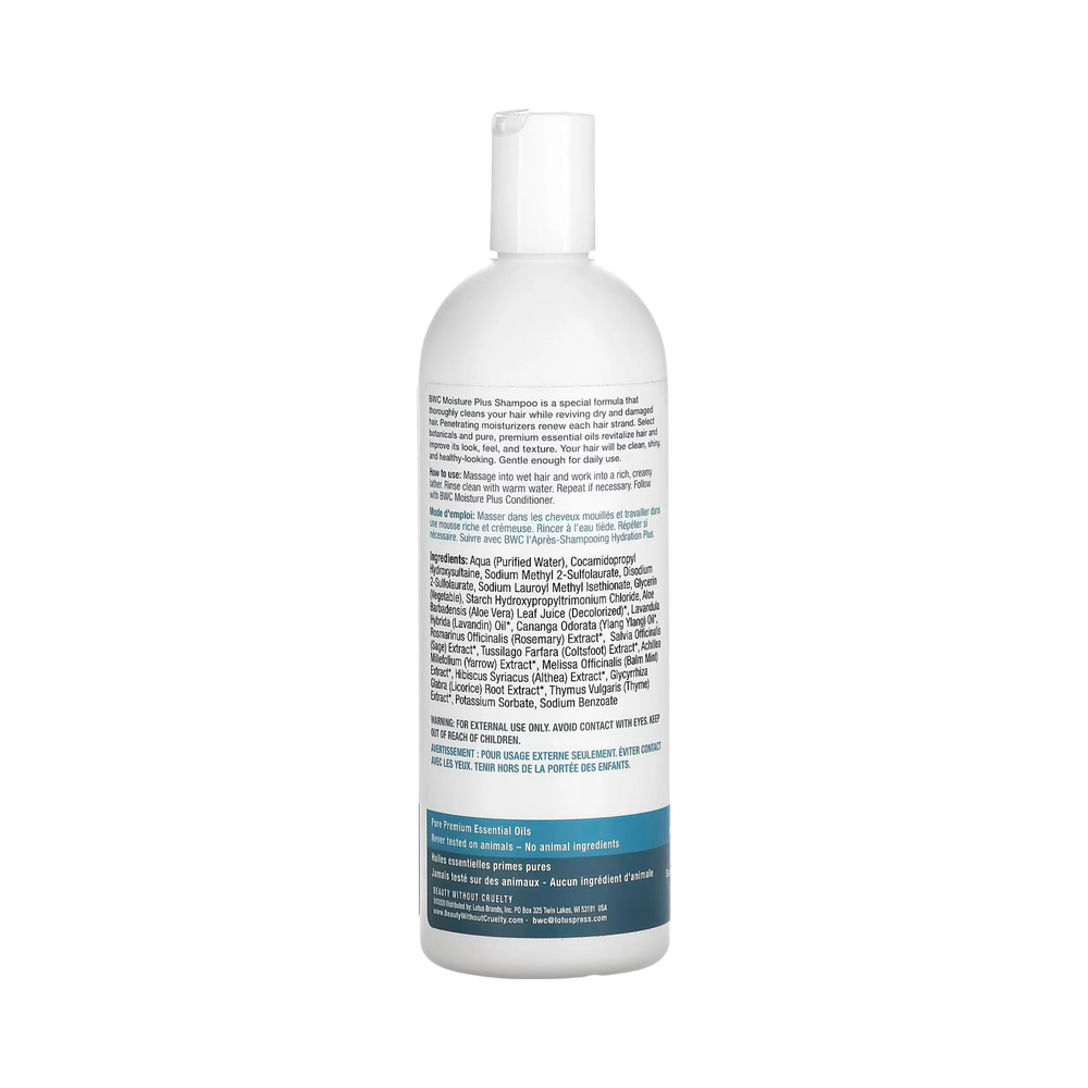 Beauty Without Cruelty, Shampoo Moisture Plus, For Dry/Treated Hair, 16 Fl Oz
