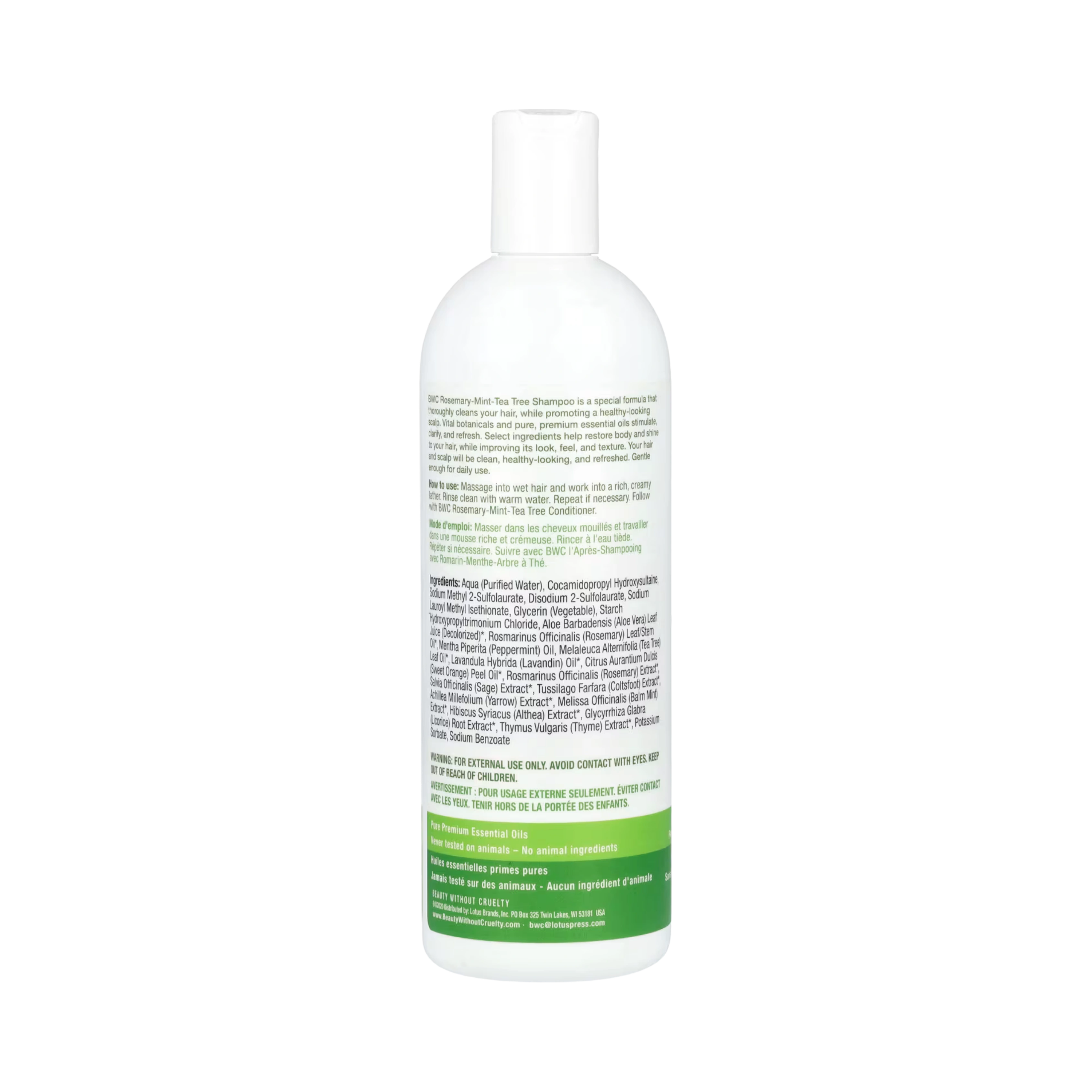 Beauty Without Cruelty, Shampoo, Rosemary Mint Tea Tree, 16 Fl Oz