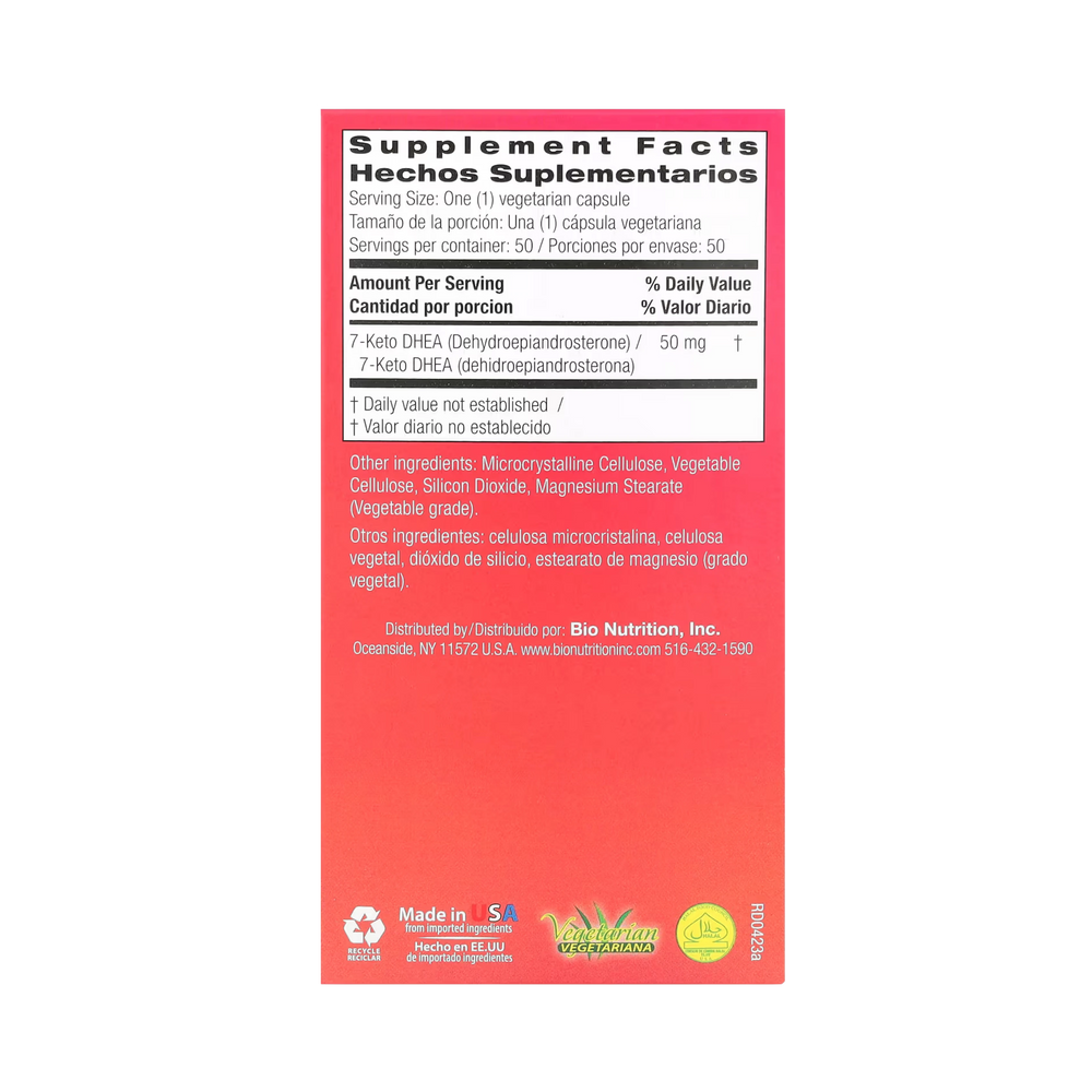 Bio Nutrition, 7-Keto, DHEA, 50 Mg, 50 Vegetarian Capsules
